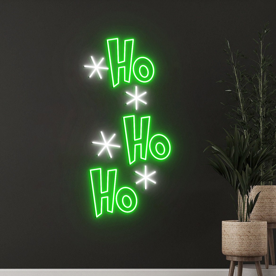 Ho Ho Ho Neon Sign, Santa, Christmas Decor, Xmas Wall Art, Holiday Wall decor, Ho Ho Ho Led Sign, Christmas Neon Light