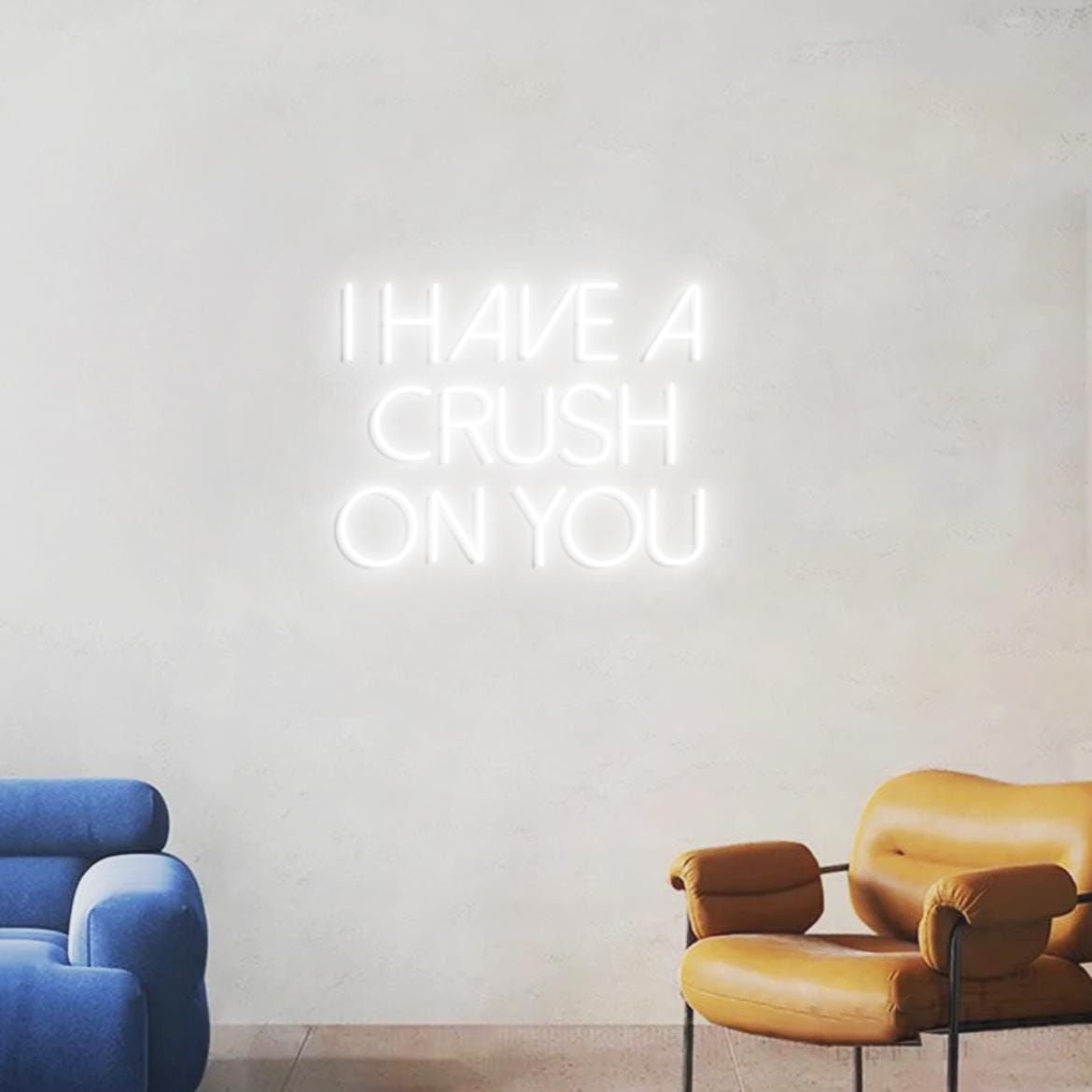 I Have Crush on You Neon Sign, Crush on you Sign, Custom Neon Sign Wall Decor, Red Light Neon Wall