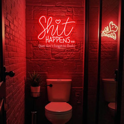 Shit Happens Bathroom Neon Sign, Shit Happens Neon Sign, Fun Bathroom Decor Sign, Flush the Toilet Sign, Toilet LED Sign, Bathroom Sign