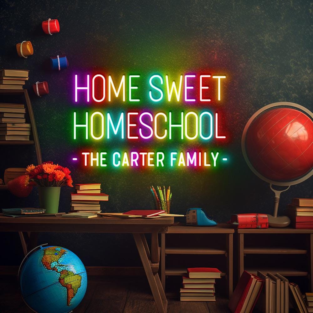 Home Sweet Homeschool Neon Sign, Positive Affirmation, Kids Wall Neon, Growth Mindset, Classroom Decor, Positive Classroom, Education Gifts