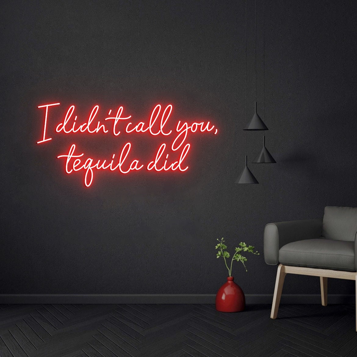 I Didn't Call You Tequila Did Neon Light Sign, Custom Tequila Bar Wall Decor Neon Sign, Bar Counter Decor, Tequila Sign