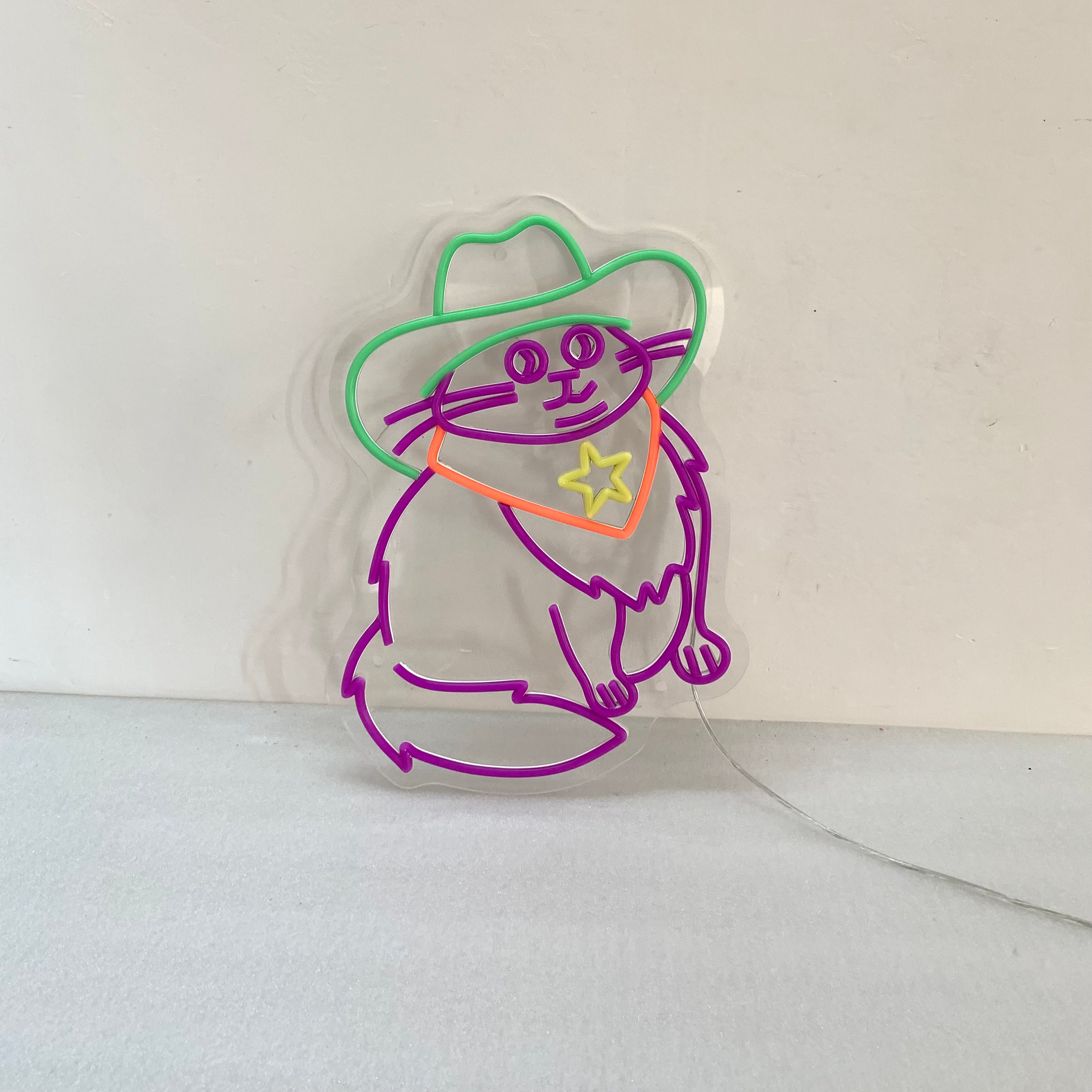 Cowboy Cat Neon Sign, Cat Led Sign, Cartoon Cat, West Cowboy Cat Neon Sign, Christmas Gift, West Cowboy Cat