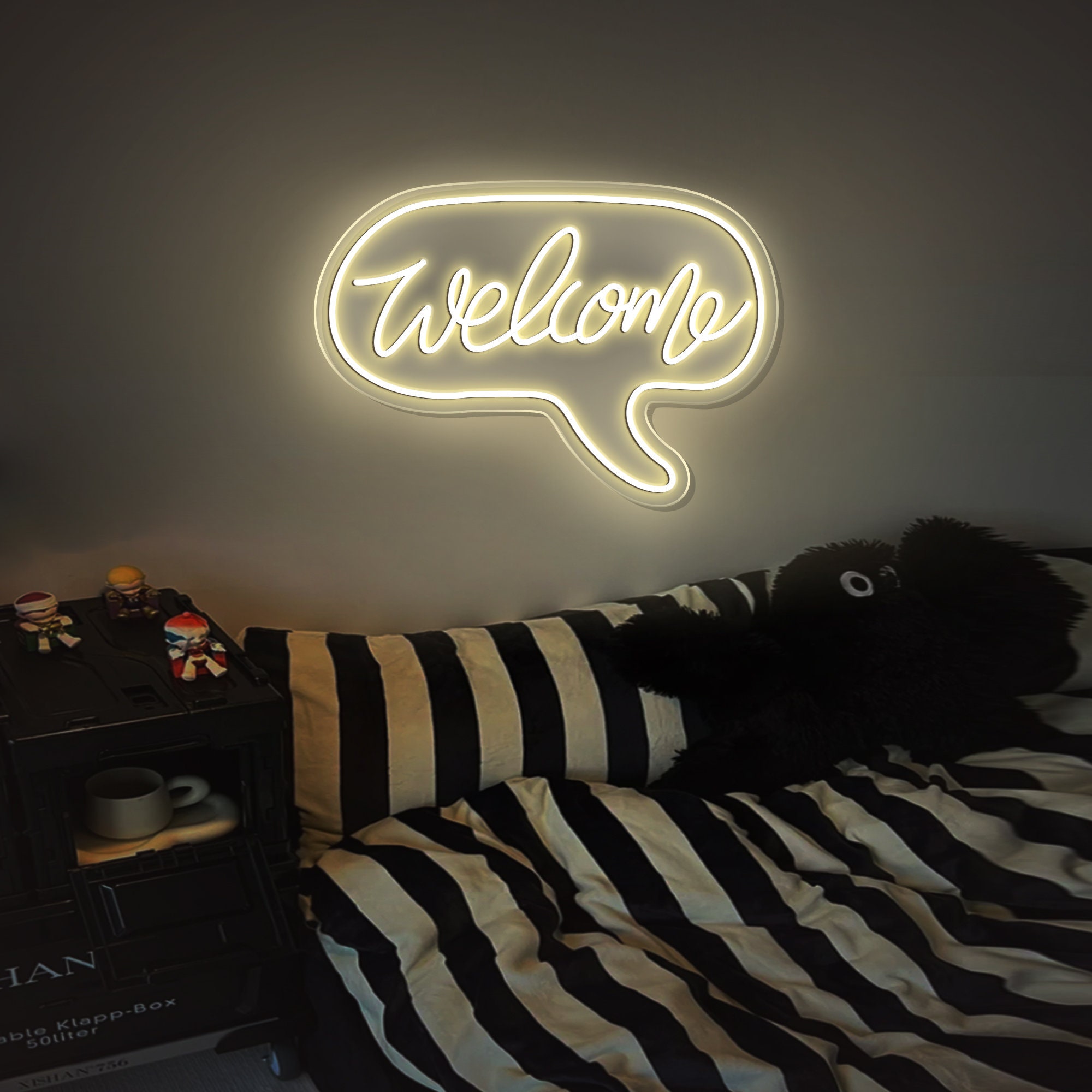 Hello Neon Signs| Mini Neon Sign| Bedroom Custom Name|Kids Heart Small Sweet Dreams Room Wall Decoration|Small Tabletop Custom Neon Sign