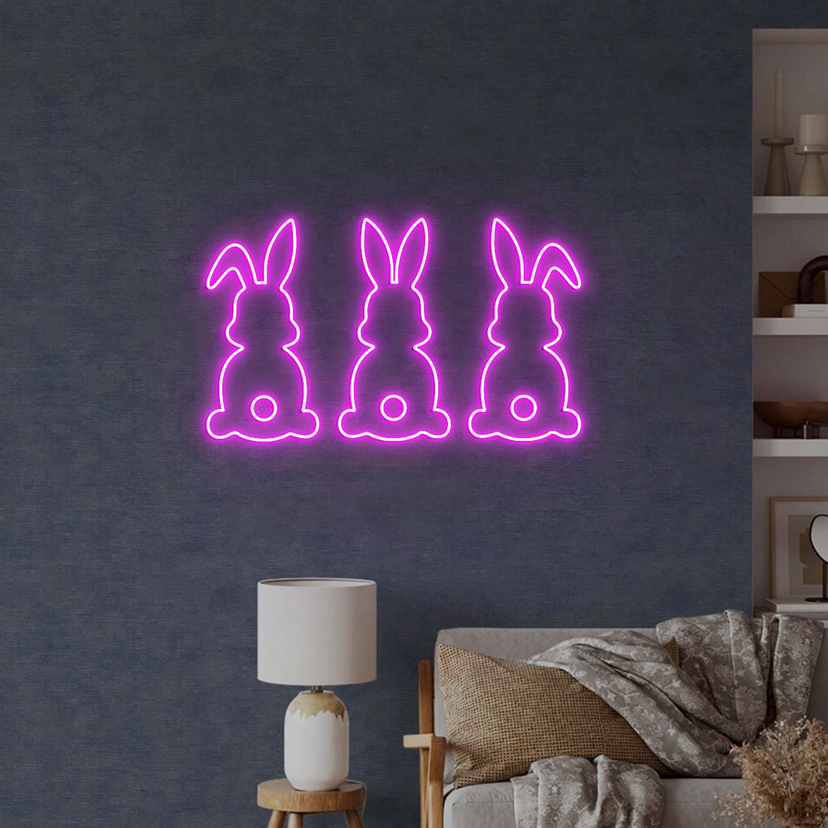 Easter Bunny Neon Sign Light, Easter Bunny Wall Decor, Cute Bunny, Easter Rabbit Decor, Easter Wall Decor