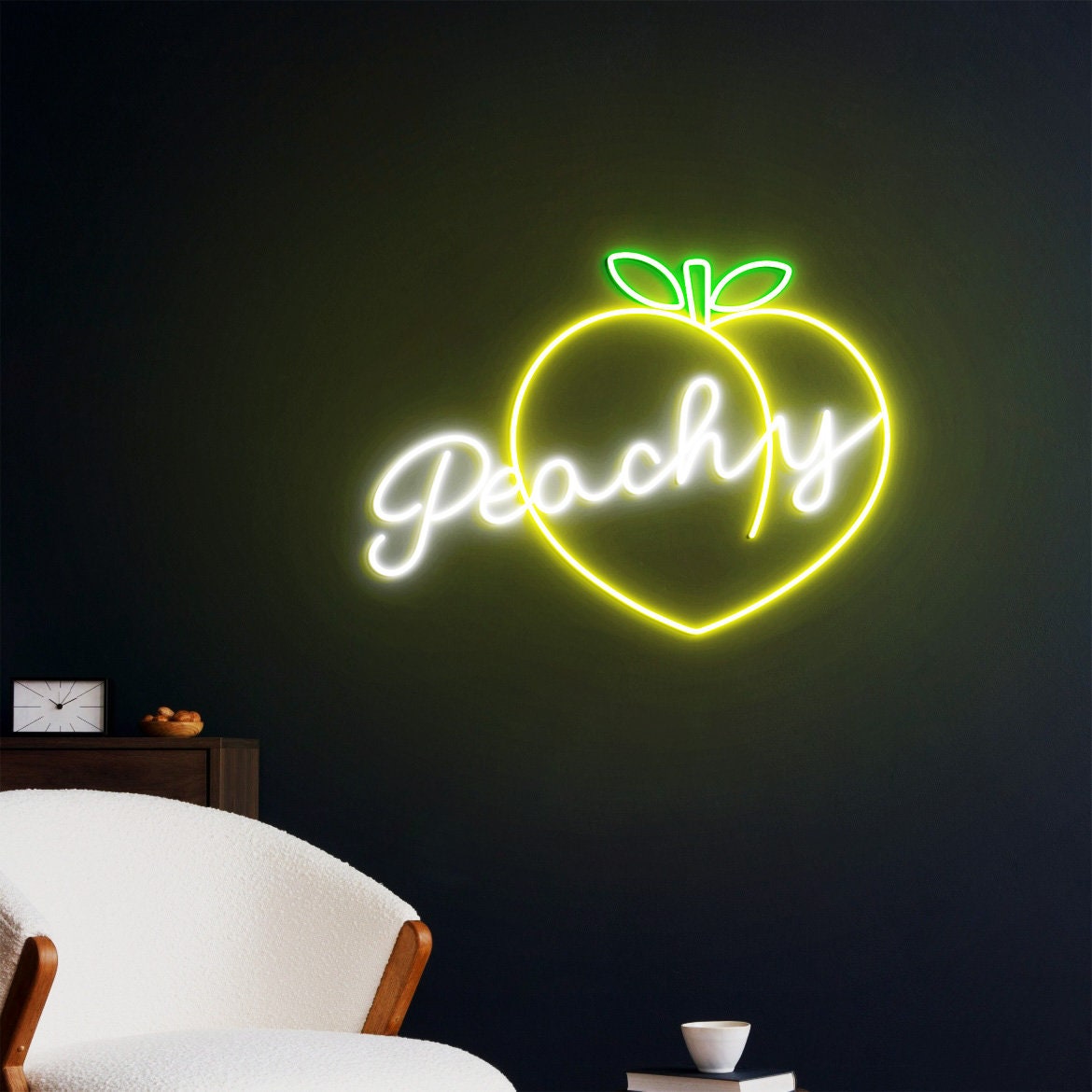 Peachy Neon Sign, Just Peachy, Peachy Sign, Peach Wall Decor, Neon Wall Sign