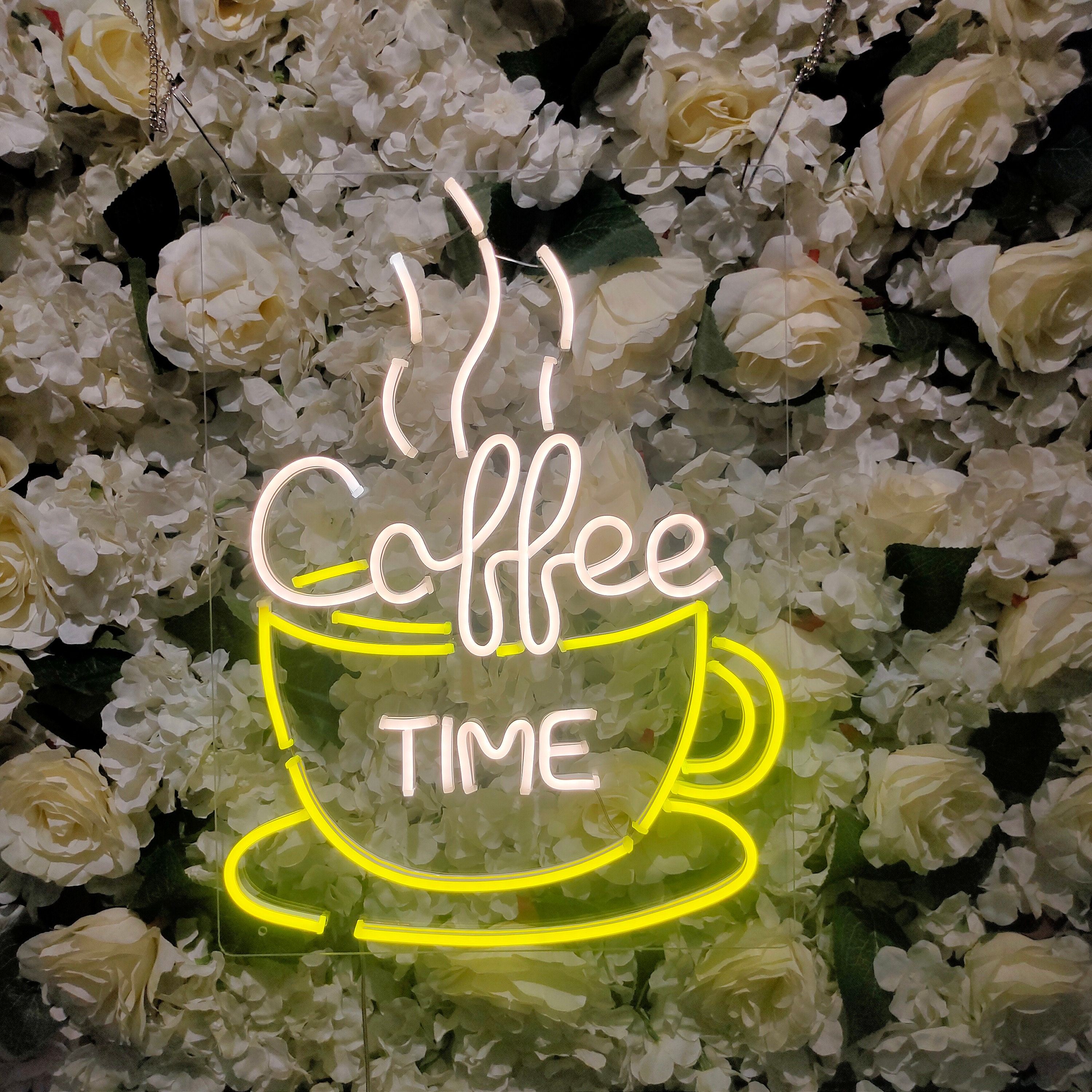 Coffee neon sign Coffee Time Cup Shop LED Light for Home Decor Party Birthday Celebrate Neon Wall Decor LED Neon Sign Bar Store Decor