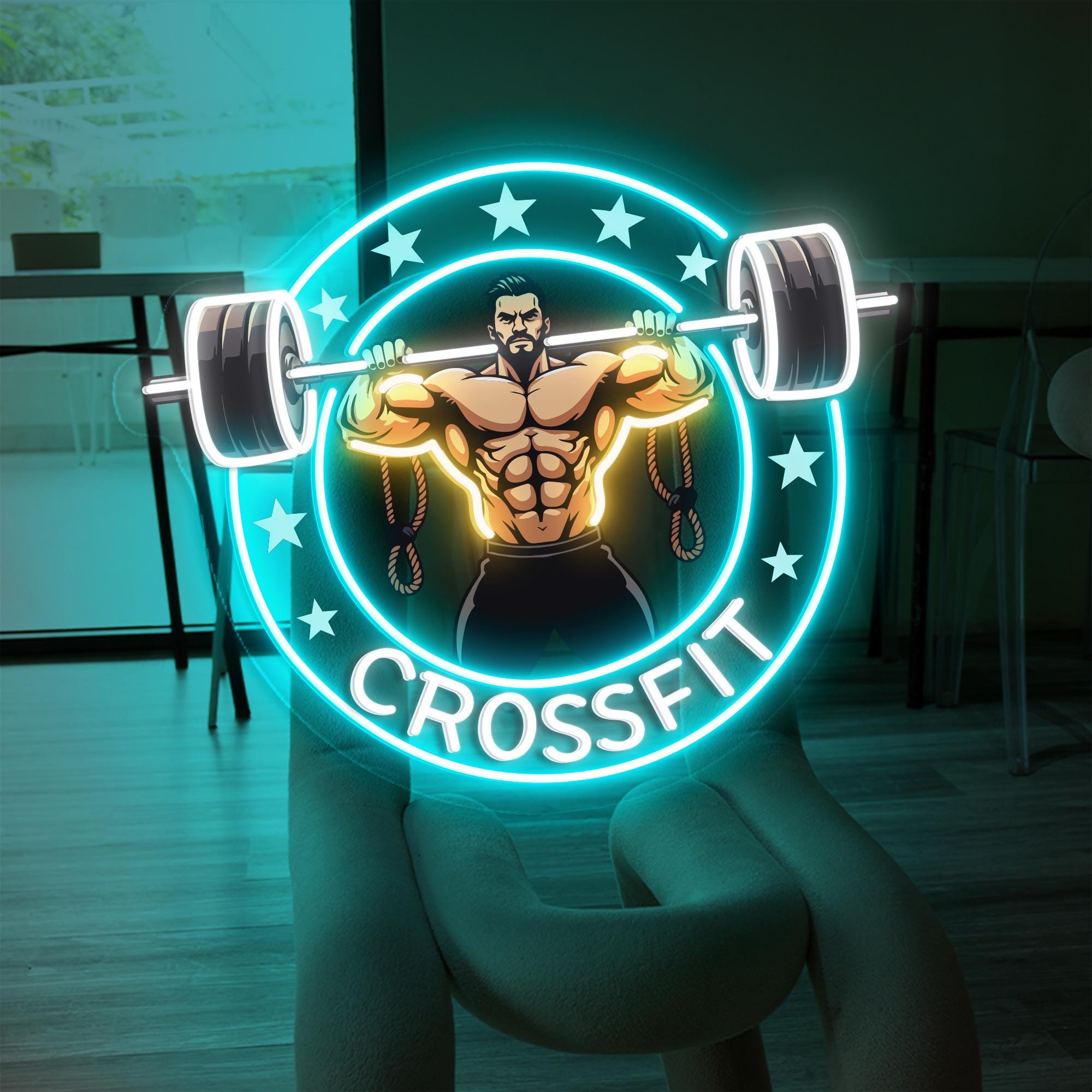 Personalized Logo Gym Sign Yoga Custom Workout Signs Fitness Decor Wall Decor Custom Printable Wall Art Gift for him Business Logo Sign