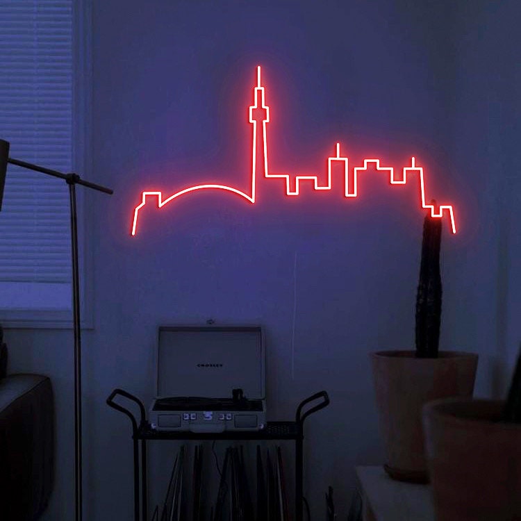 Toronto Skyline Neon Sign, Toronto City Decor, Skyline Neon Light, Custom Skyline Neon Sign