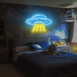 UFO Neon Signs|Custom Led Neon Light Lamp For Bedroom|UFO Sign Room| Party Wall Decor|Flying Saucer Shape Neon Light Sign|Neon Sign