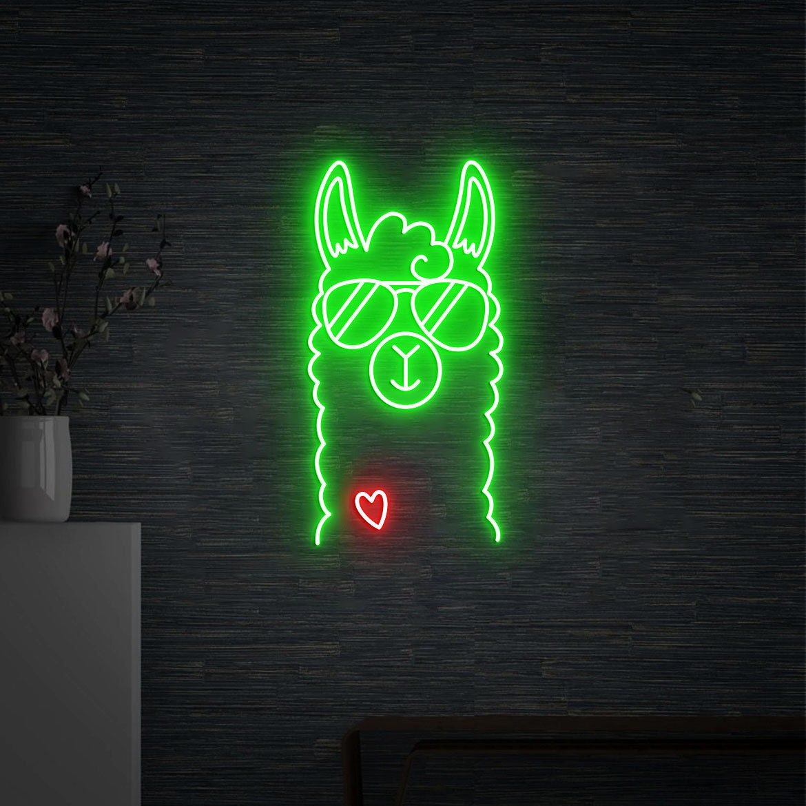 Llama Neon Light, Neon Sign Light Decor, Llama Pop Bedroom Neon Sign, Bedroom Neon Lights, Alpaca Pop Gift, Alpaca Wall Decoration
