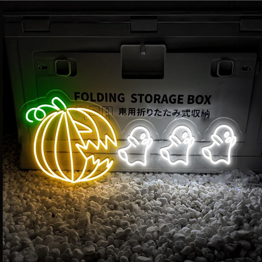 Halloween Pumpkin Eat Ghost Neon Sign , Funny Spooky Neon Sign, Ghost Neon , Spooky Season Gifts, Halloween Party Neon Sign, Fall Ghost Neon