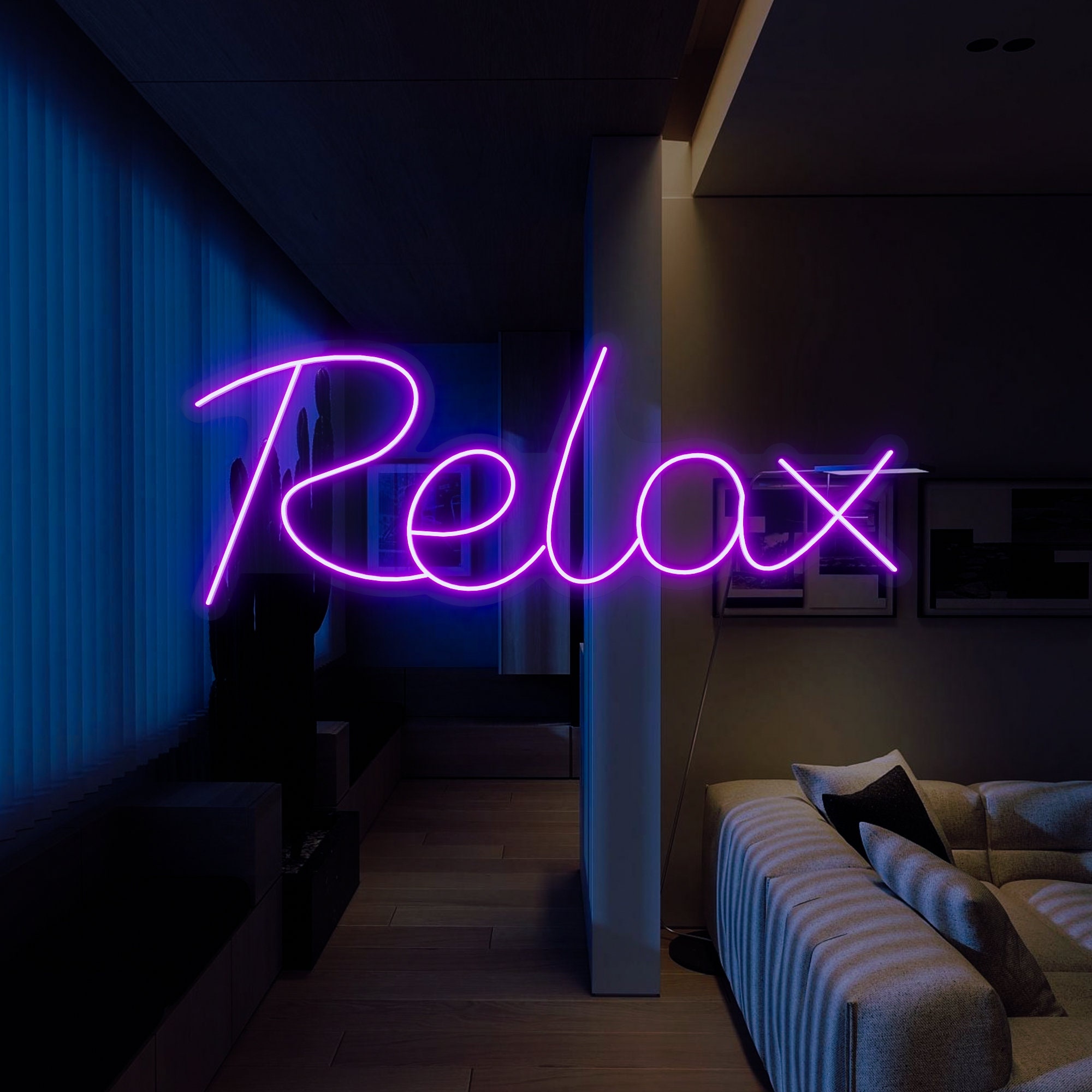 Relax Neon Sign | Relax Wall Art | Neon sign Bedroom | Room Decor | Cafe Shop Relax Light Sign | Relaxation | Relax Sign for Bathroom