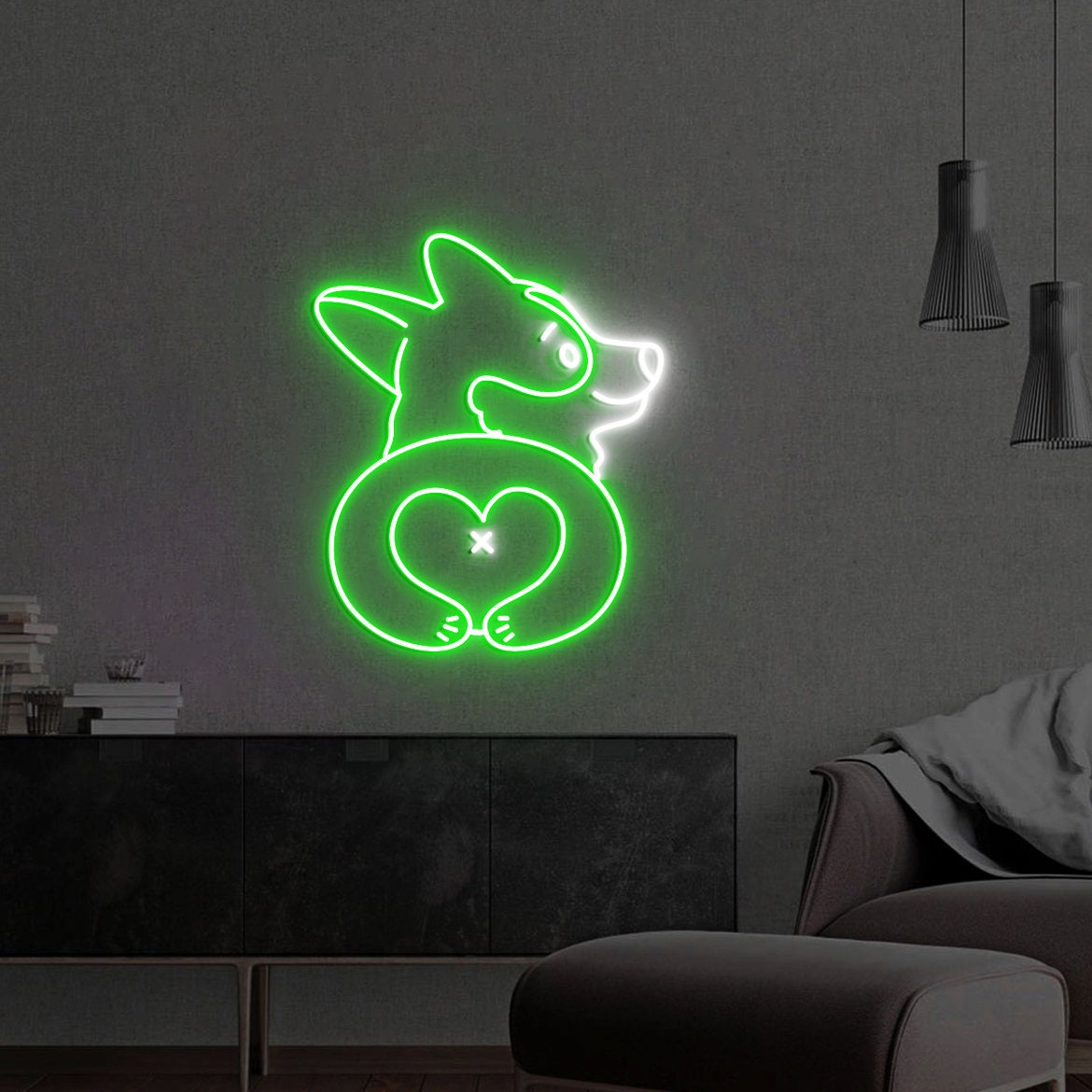 Corgi Butt Neon Sign, Cute Corgi Dog, Corgi Neon Sign, Corgi Led Lights, Custom Corgi Butt Wall Art, Corgi Lover Gifts