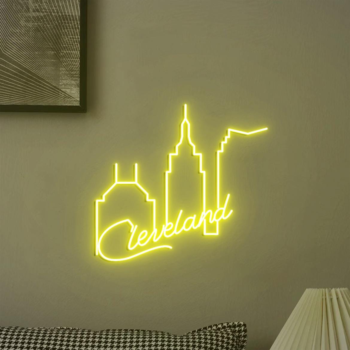 Cleveland Skyline Neon Sign, Cleveland Home Decoration, Cleveland City Wall Art, Cleveland Wall Office Decoration, Cleveland Loves Gifts