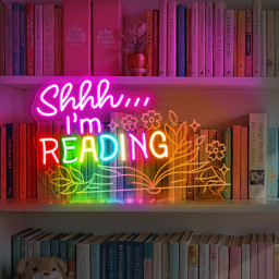 Shhh I'm Reading Neon Sign Book Wall Sign Decor Reading Wall Hanging Sign Bookshelf Decor Library Neon Sign Reading Quote Gift for Friend