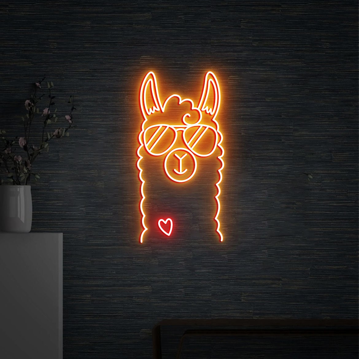Llama Neon Light, Neon Sign Light Decor, Llama Pop Bedroom Neon Sign, Bedroom Neon Lights, Alpaca Pop Gift, Alpaca Wall Decoration