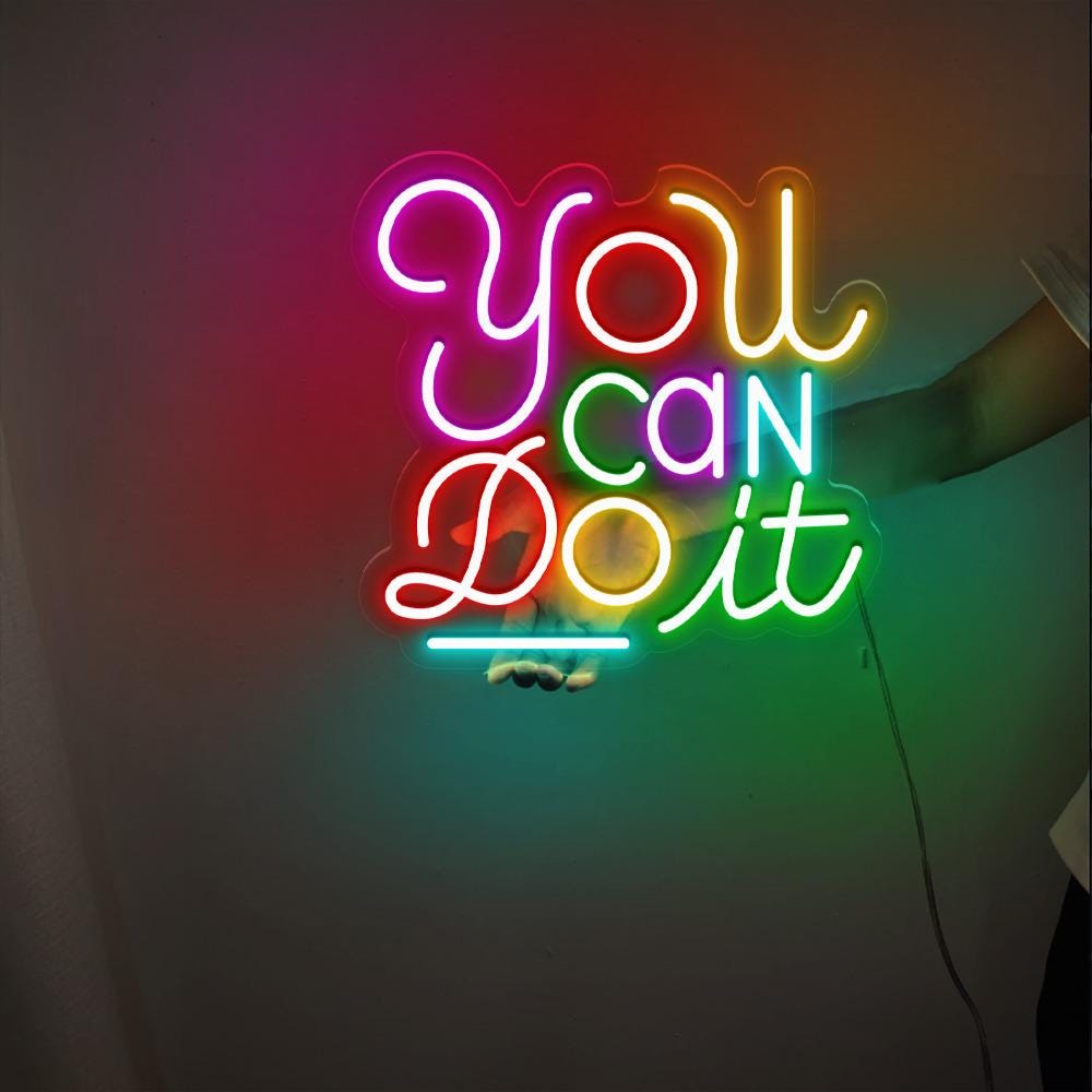 You Can Do It Neon Sign, Positive Affirmation, Kids Wall Neon, Growth Mindset, Classroom Decor, Positive Classroom, Education Gifts