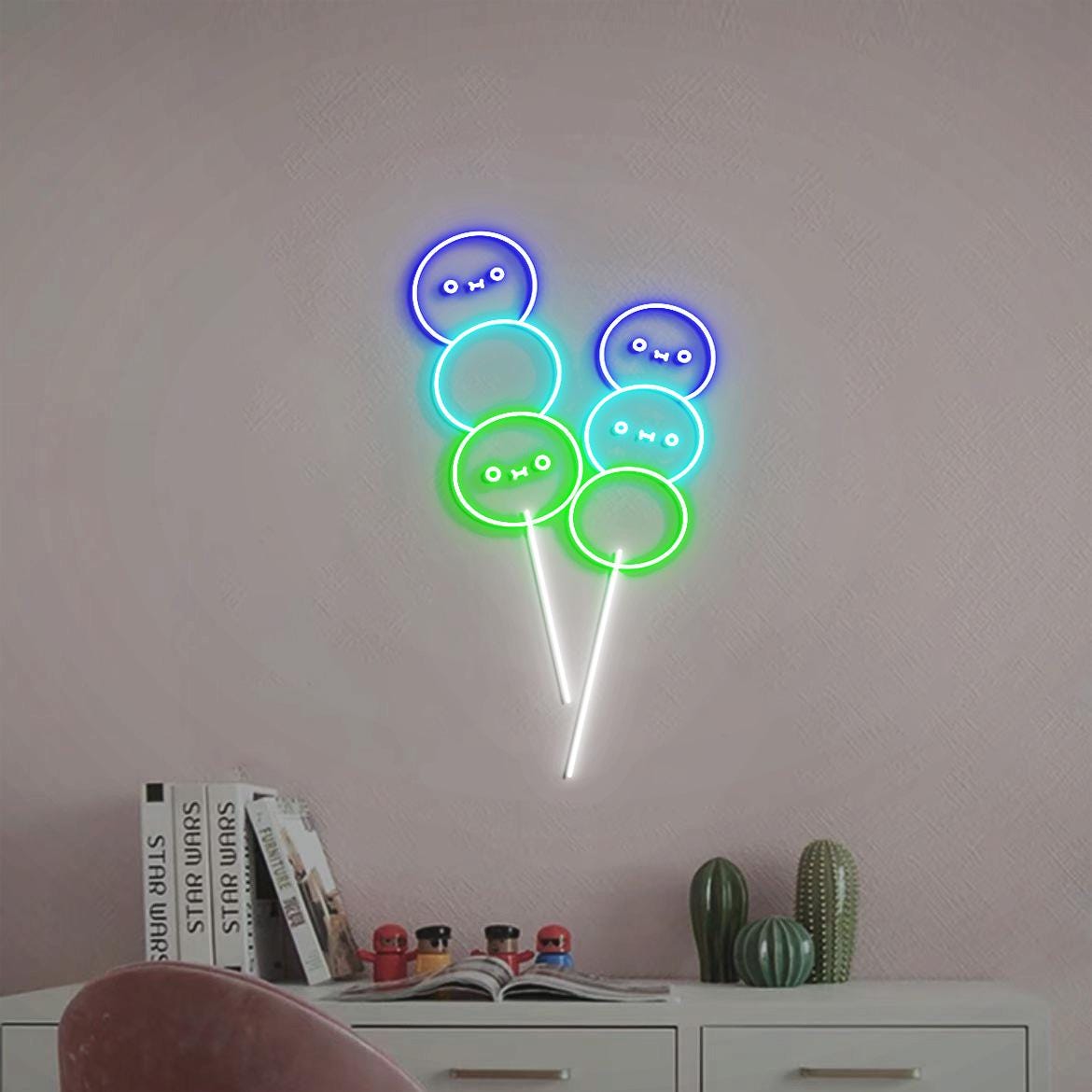 Mochi Neon Sign, Cute Mochi Neon Light, Adorable Mochi Wall for Room Decor, Kawaii Mochi Room Decor, Japanese Mochi Decor