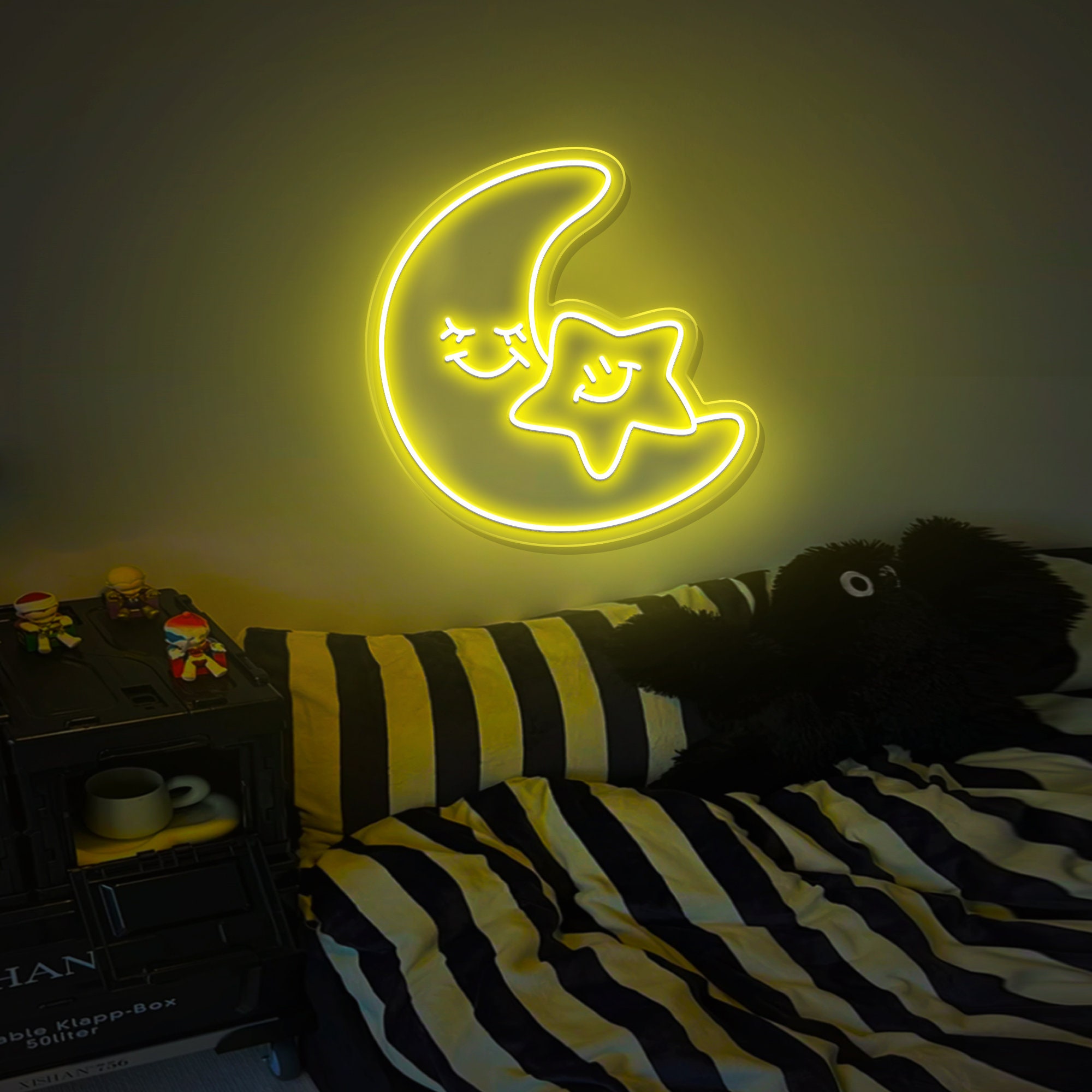 Stars and Moon Neon Sign, Custom Led Neon Light Sign, Wall Decor, Home Decor, Baby Bedroom Decor, Gift For Him, Gift For Her, Kids Gift