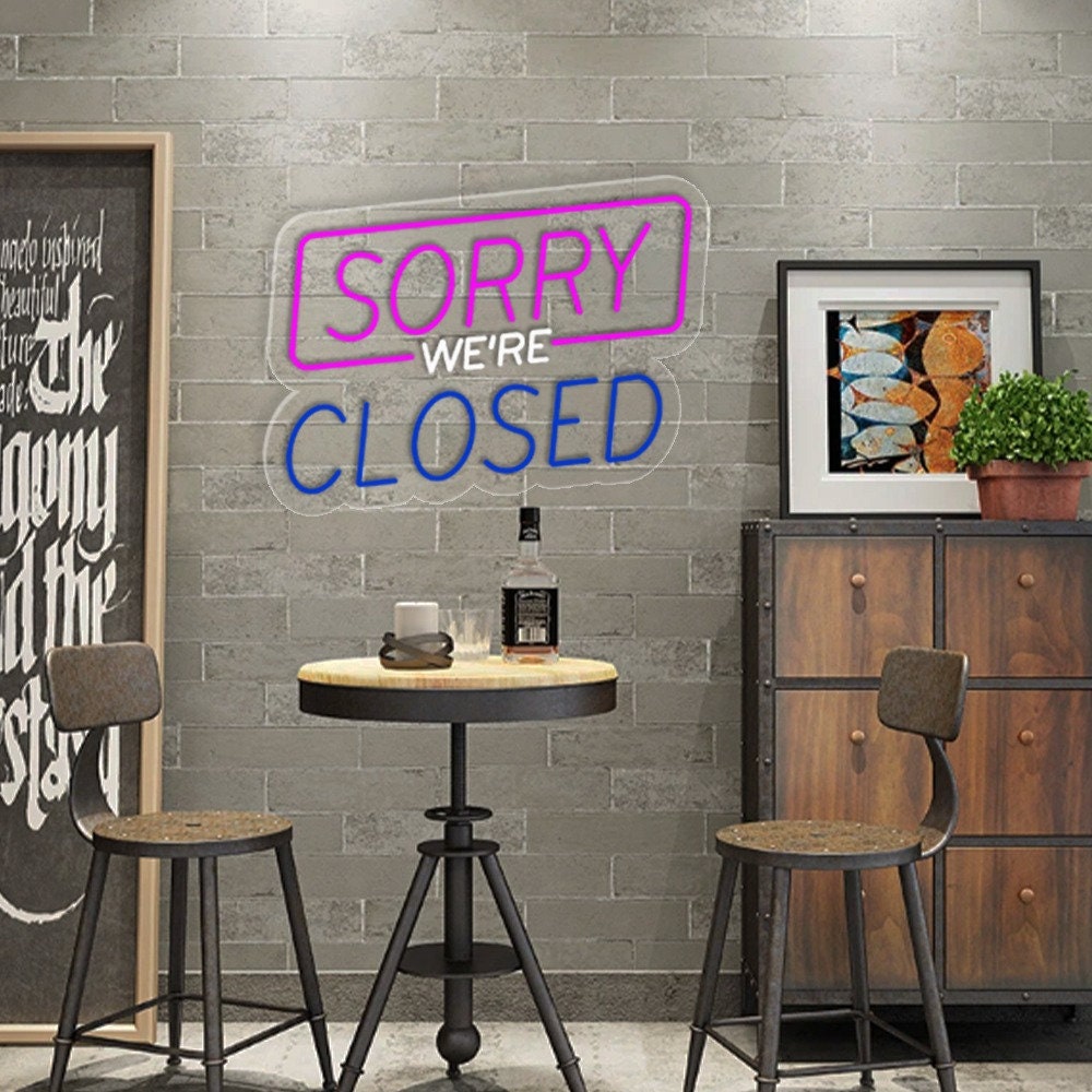 Close Neon Sign, Sorry We’re Closed Neon Sign, Close Business Led Sign, Close Store Sign, Close Shop Sign Close Wall Art Open and Close Sign