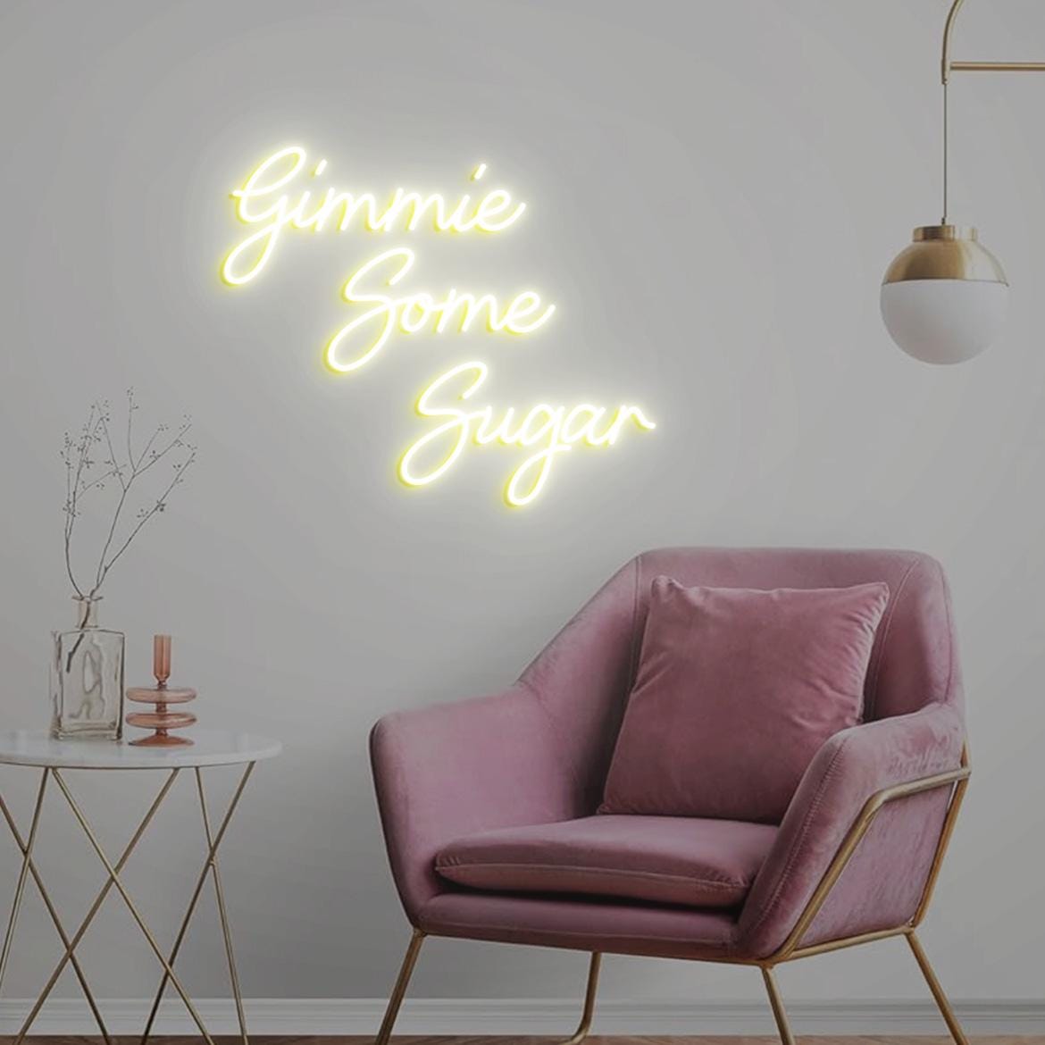 Custom Neon Sign Gimmie Some Sugar, Dessert Bar Wall Sign,Neon Light Sweets Shop Decor Idea, Candy Bar Shop Led Neon Sign