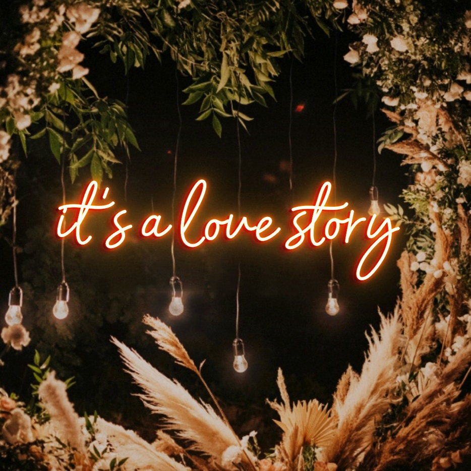 It's Love Story, Custom Neon Sign Wedding Sign, Engegament Sign, Love Story Sign, Wedding Weclome Sign