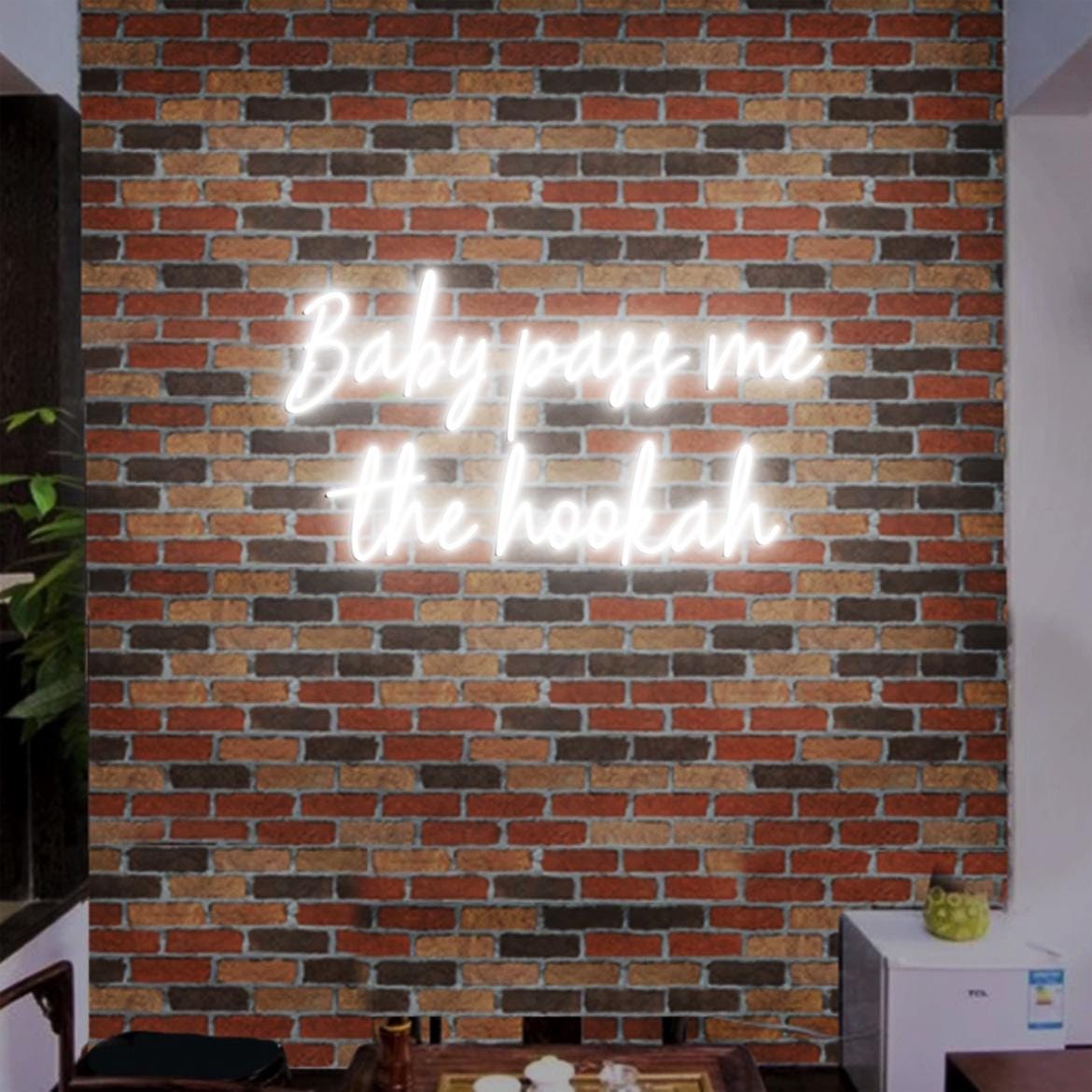 Custom Neon Sign Baby Pass Me the Hookah Neon Sign Neon Light Hookah Bar Decor, Led Neon Light Hookah Lounge Decor, Hookah Sign