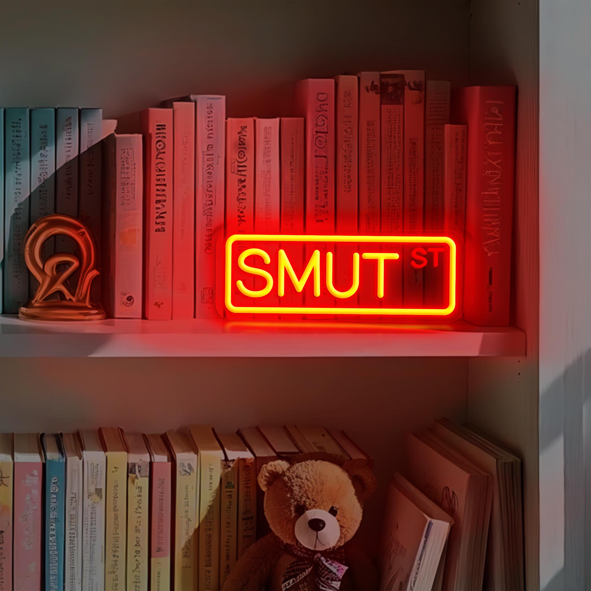 Smut ST Neon Sign Custom LED Light for Smut Reader Romance Readers Gift Book Nook Light Aesthetic Reading Room Wall Art Bookish Neon Sign