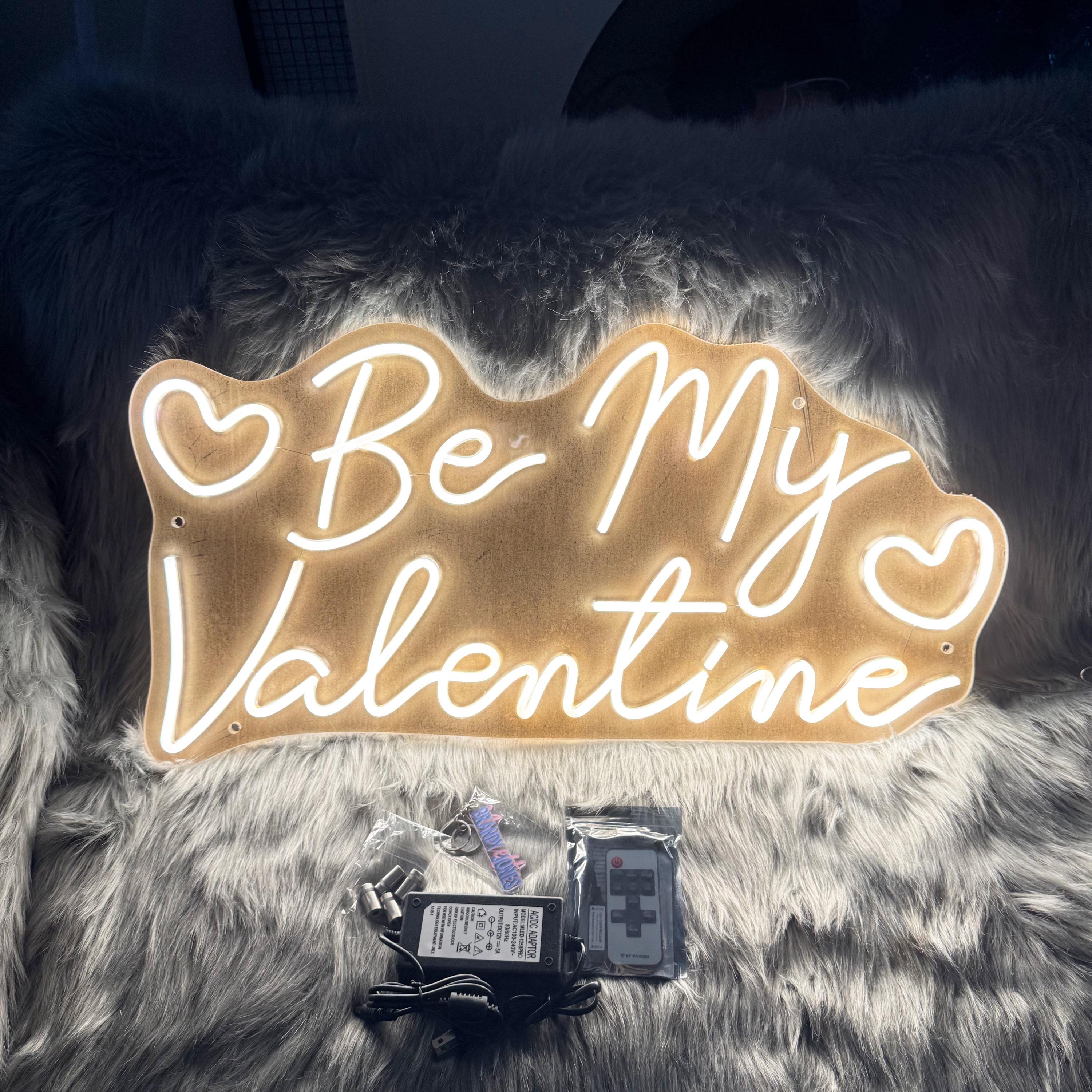 Be My Valentine Neon Sign Custom Neon Sign Valentine Gift for Wife Anniversary Gift for Her Wedding Gifts Couples Gift for Valentine Decor