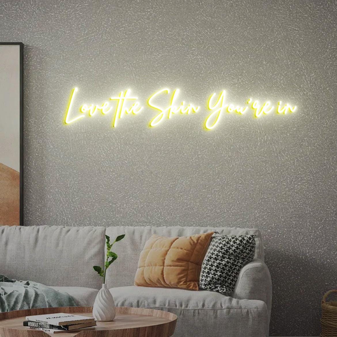 Love the skin you're in Neon Sign, Skincare Sign, Esthetician Decor, Skincare Salon Decor, Beauty Salon Decor, Beauty Skin Care