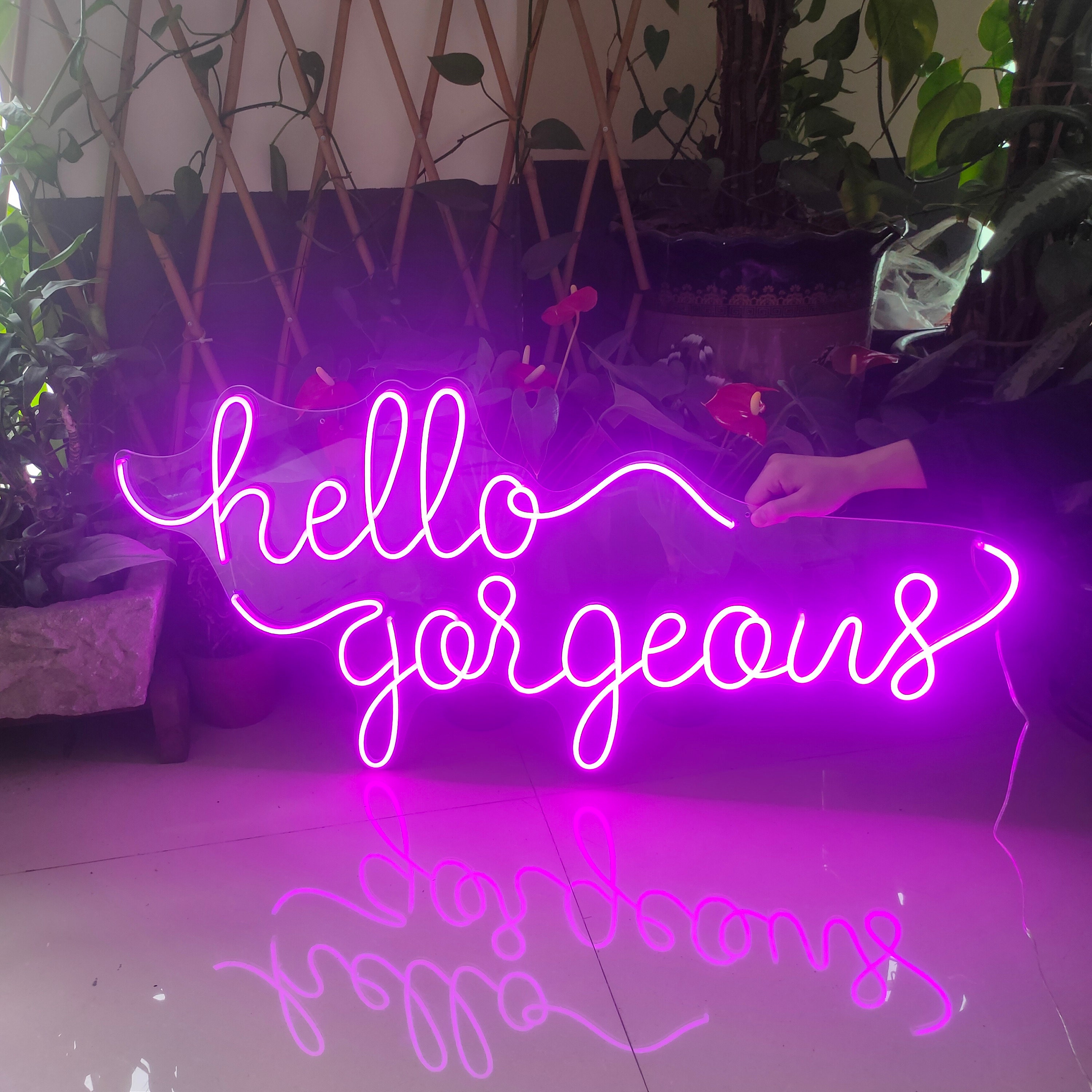 Custom Neon sign hello gorgeous Sign Neon Light Wedding Decoration Neon Sign Bedroom Neon Sign Wall Decor Led Neon Sign Beer Neon Sign