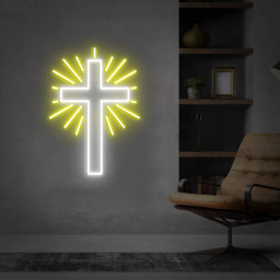 Christian Cross Neon Light, Neon Sign Light Decor, Cross Neon Sign, Bedroom Neon Lights, Religious Faith Neon Sign, Wall Decoration