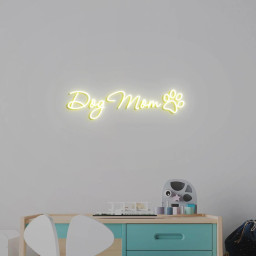 Dog Mom Sign, Custom Neon Sign Pet Name with Paw, Paw Decor for Wall Home, Personalized Neon Sign for Pet Lover, Dog Mom Gifts