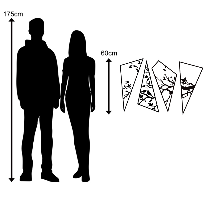 Birds & Branches Quadriptych Set