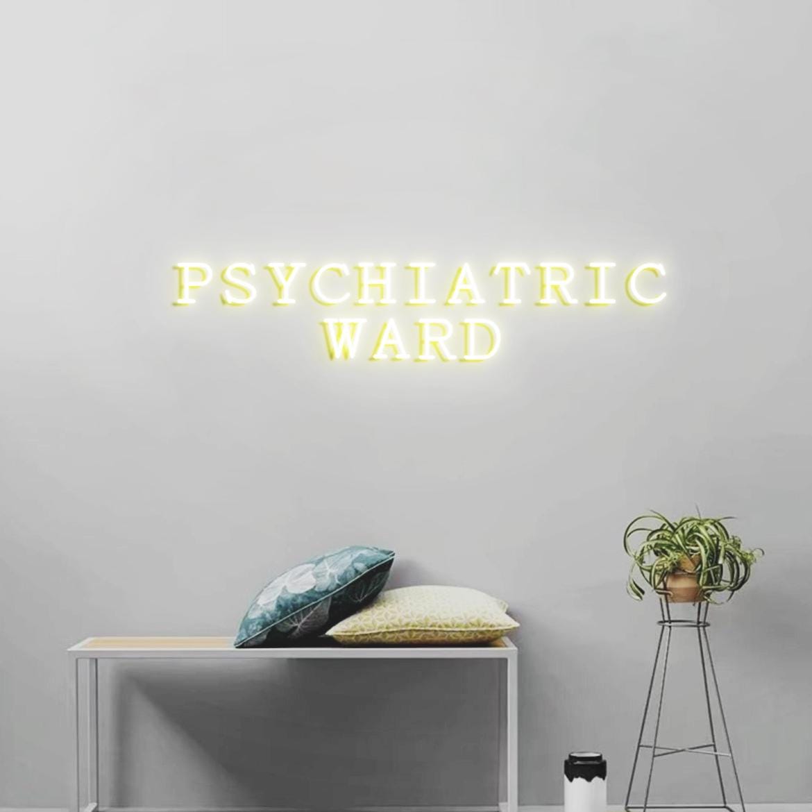 Psychiatric Ward Neon Sign Light, Funny Sign for Door Hanging, Cool Sign for office door