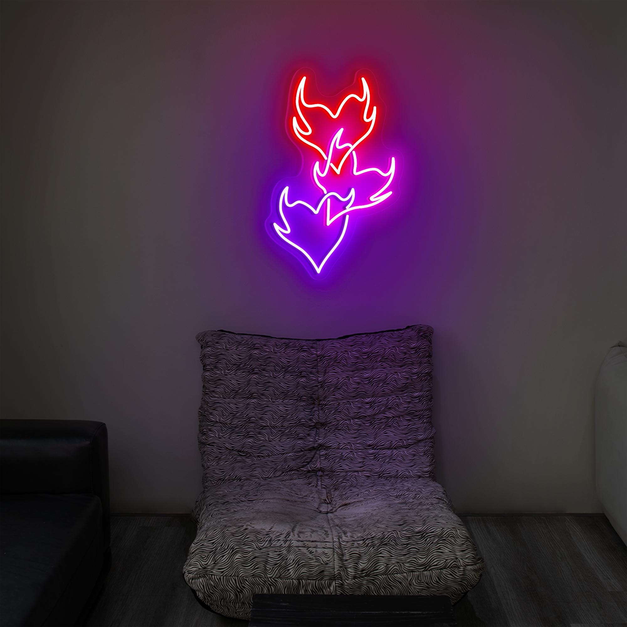 Punk Hearts Neon Sign Y2K Dorm Decor Punk Rock Gifts Rock Style Decor Man Cave Decor Retro Decor Valentines Gift Rock Music Gift Rock Lover