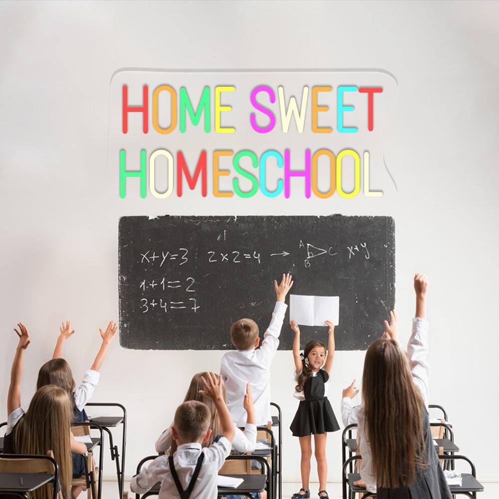 Home Sweet Homeschool Neon Sign, Positive Affirmation, Kids Wall Neon, Growth Mindset, Classroom Decor, Positive Classroom, Education Gifts