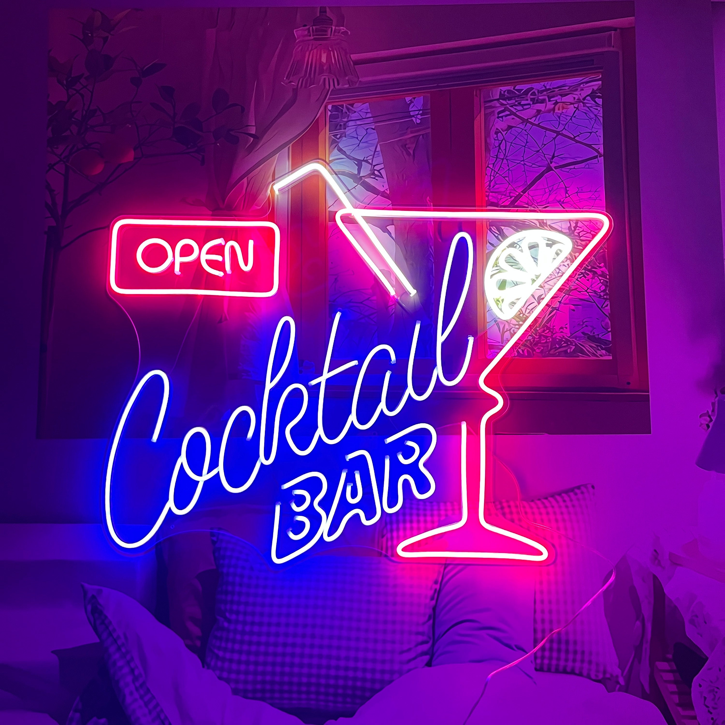 Custom Bar Neon Light | Neon bar sign | Led Light Cocktail | Hneon beer sign | Bar open Neon Signs | Champagne beer LED Decor Club Signage