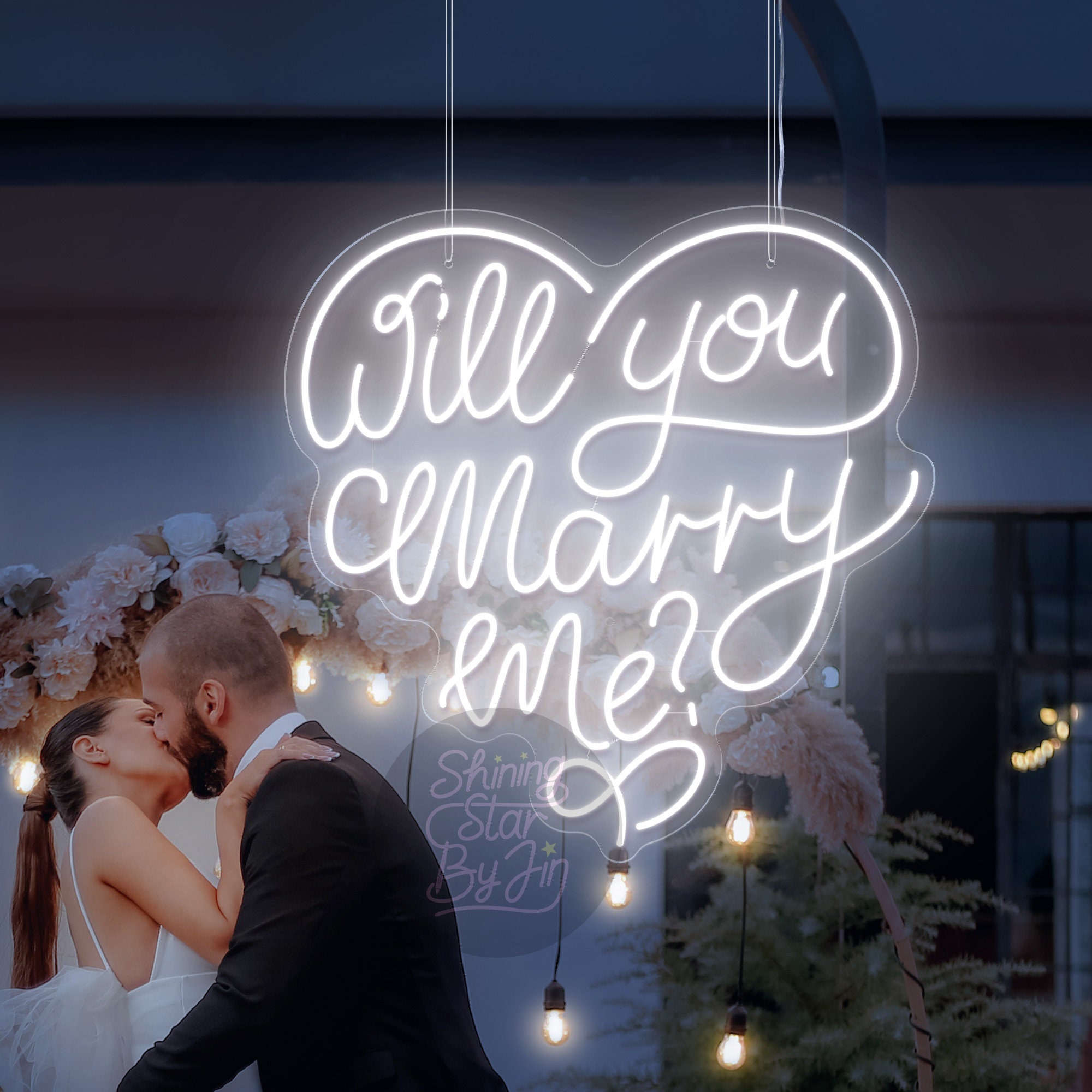 Will You Marry Me Sign, Custom Wedding Neon Sign, Perfect Proposal & Party Decor,Personalized Gift For Her, Home Wall Art,Bedroom Neon Light