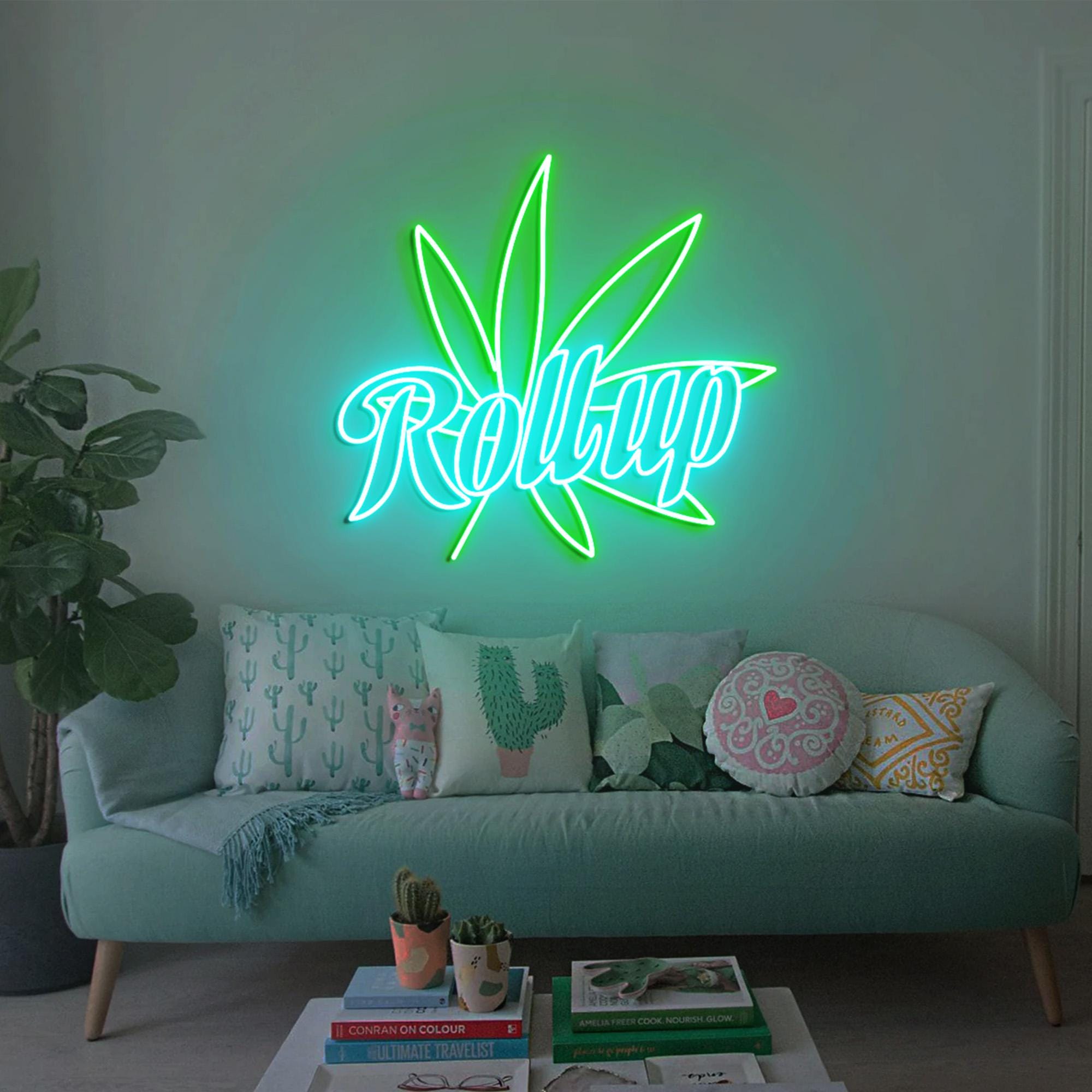 Roll Up Weed Neon Light, Marijuana Leaf Neon Sign Light Decor, Smoke Shop Led Light, Marijuana Smoker Gift, Roll Up Weed House Wall Decor