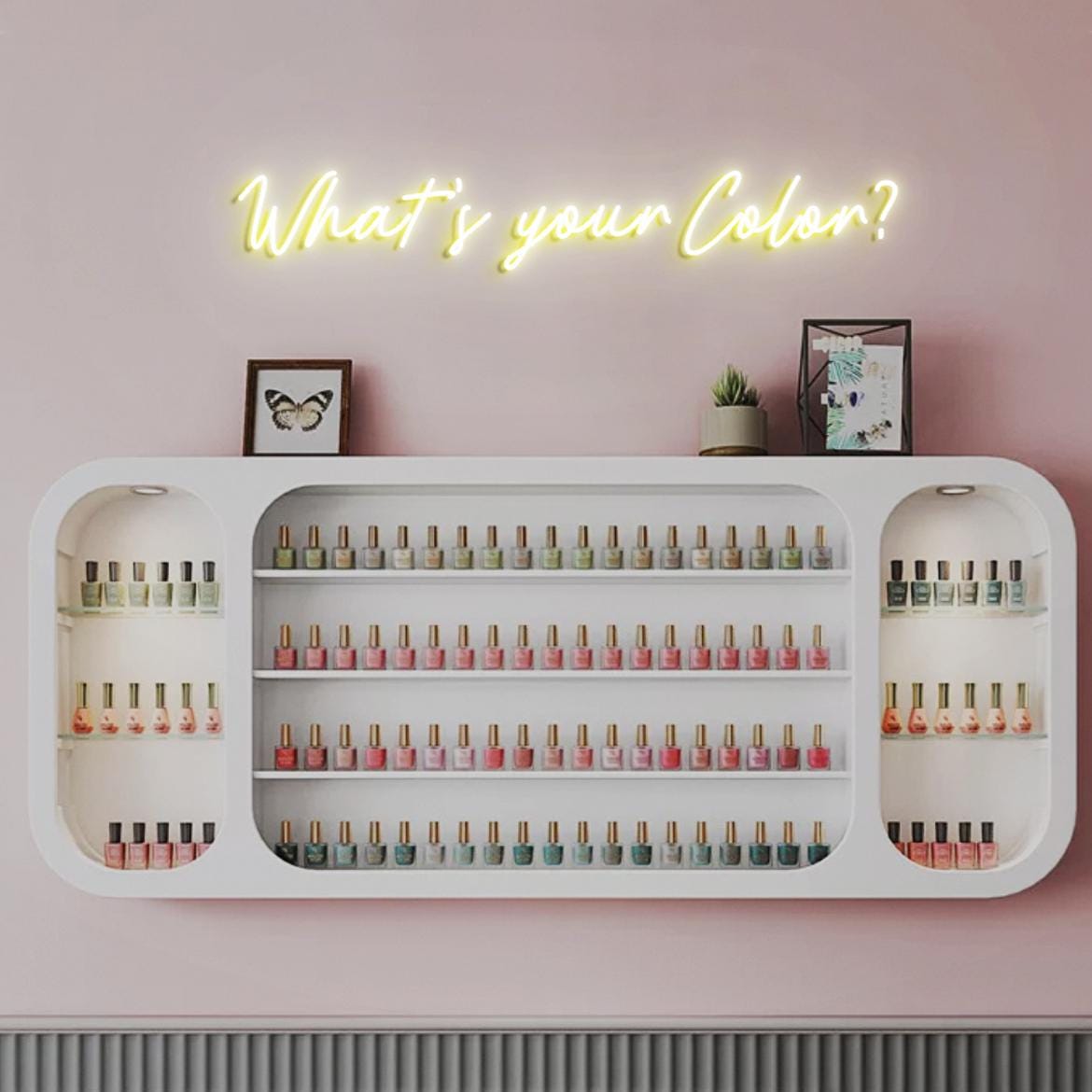 What's your Color? Nail Beauty Neon Light Sign, Nail Room Wall Art, Neon Sign for Nail Polish Rack Wall, Nail Business Wall Sign Display