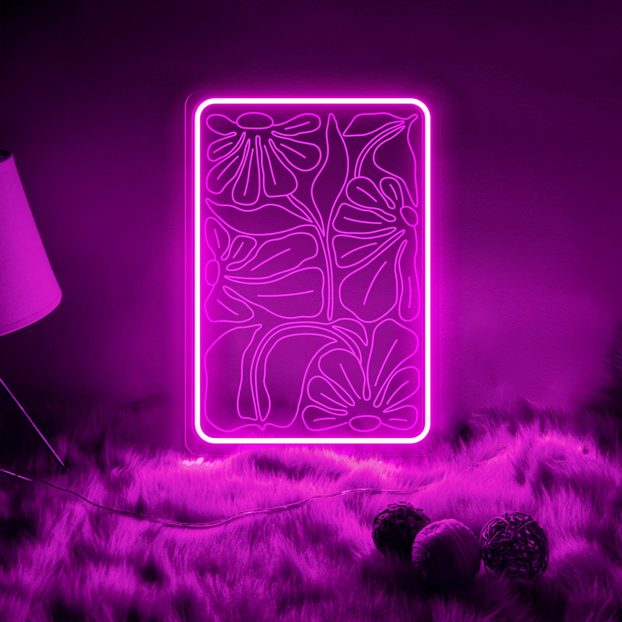 Flower Neon Sign, Floral Led Sign, Wildflower Neon Sign, Gift for Mom, Flower Neon Light, Home Bedroom Neon Wall Art Decor Housewarming Gift