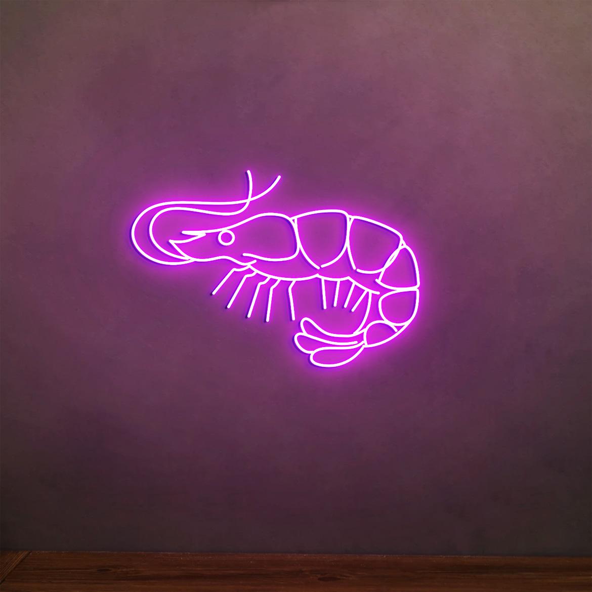Shrimps Led Neon Light, Seafood Restaurant Wall Decor, Shrimps Decorations, Ocean Animals Shrimps, Shrimps Kitchen Chef Decor, Cute Shrimps