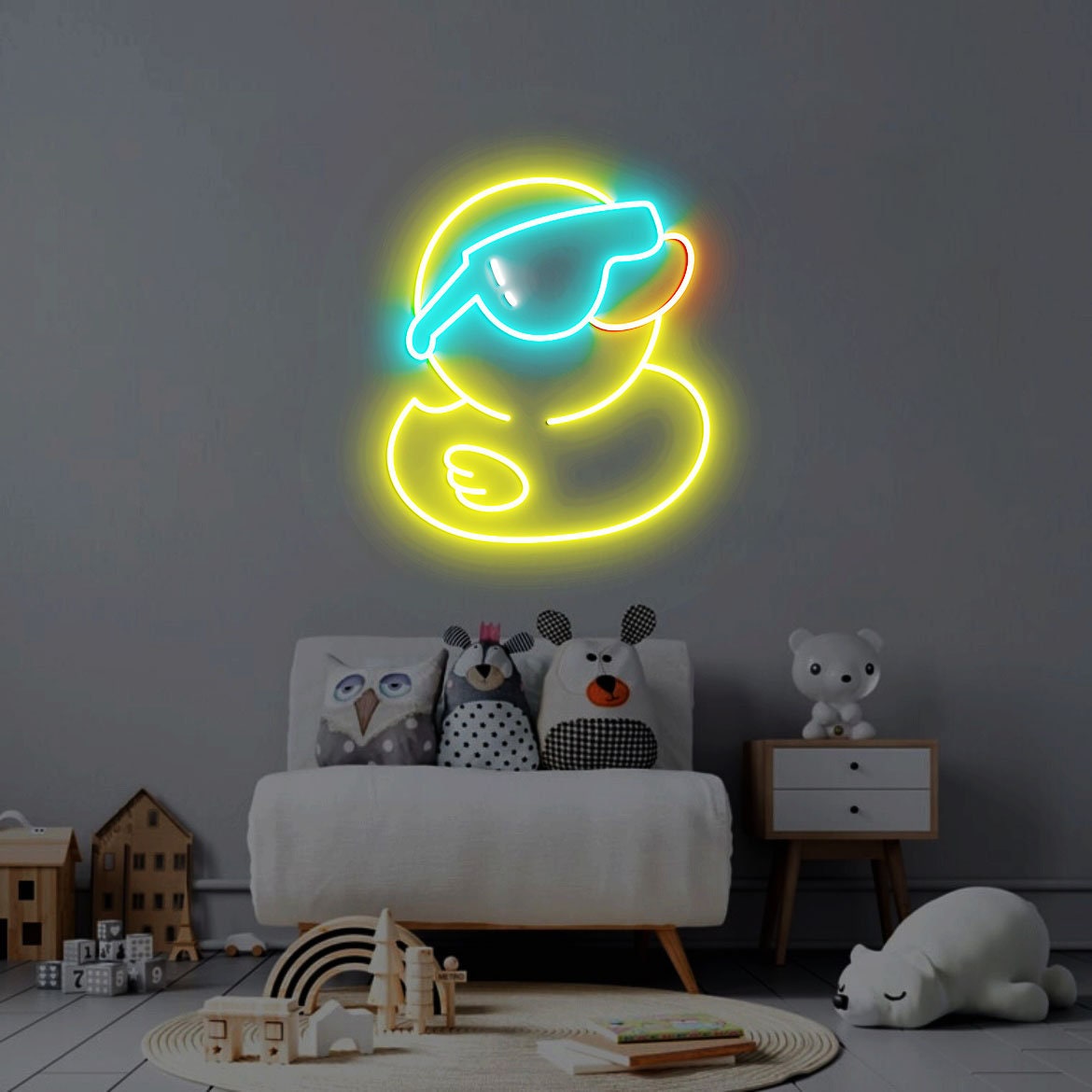 Rubber Duck Neon Light, Neon Sign Light Decor, Rubber Duck Bedroom Neon Sign, Bedroom Neon Lights, Rubber Duck Decoration