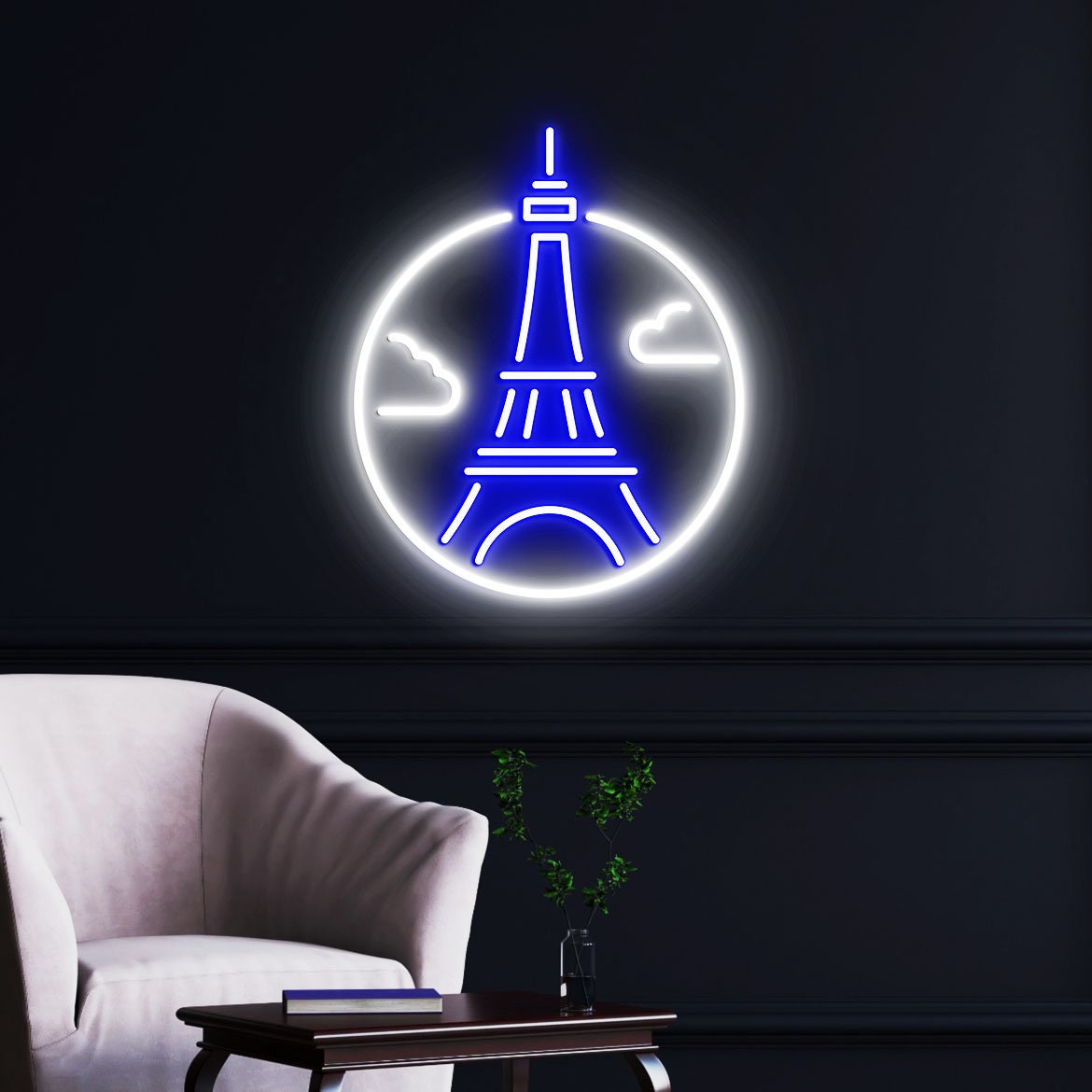 Eiffel Tower Neon Light, Neon Sign Light Decor, Eiffel Tower Bedroom Neon Sign, Bedroom Neon Lights, Home Neon Lights, Tower Wall Decoration