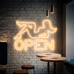 Bar Open Neon Sign,Beauty Bar Neon Sign,Led Open Light,Lighted Open Bar Business Sign,Lady Open Sign,Vertical Open Sign Led,