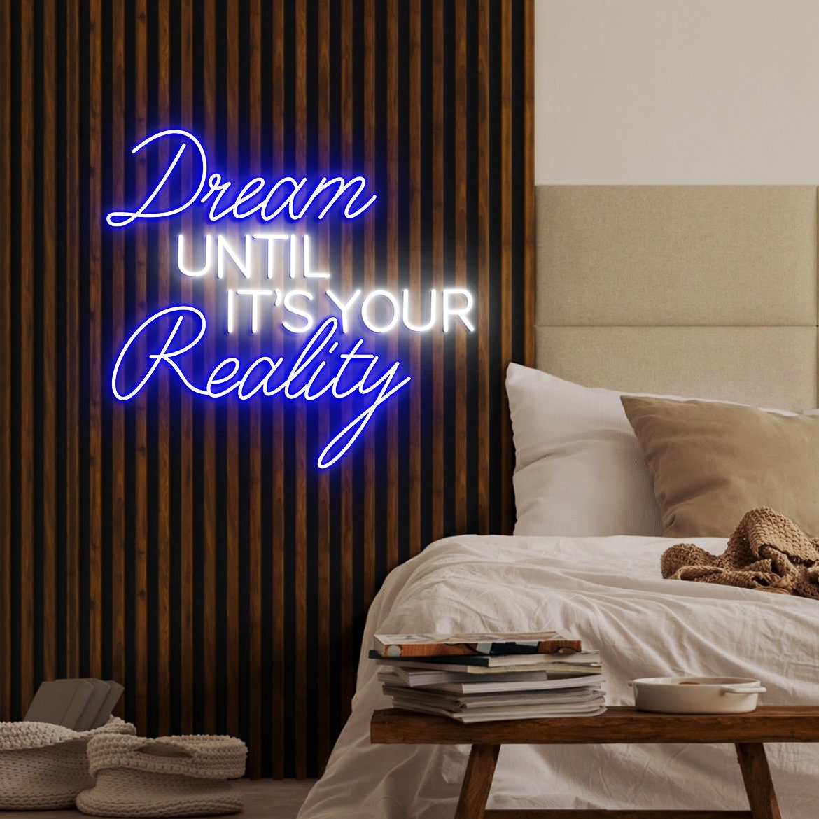 Dream Until It's Your Reality, Neon Sign Light, Custom Neon Lights Inspirational Quote Neon Sign