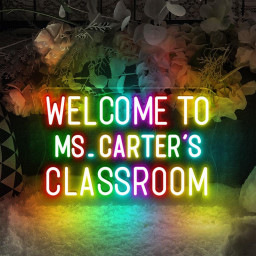 Personalized Teacher Door or Wall Neon Sign, Classroom Sign, Teacher Name Neon Sign, Classroom Door Hanger, Personalized Teacher Neon Sign