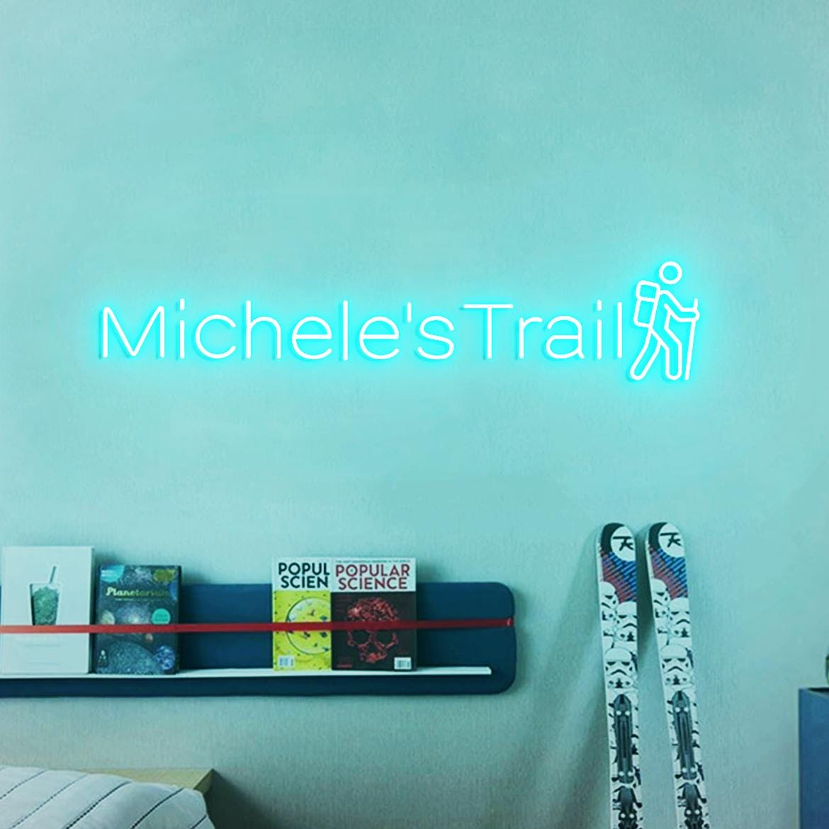 Customized Trail Neon Sign, Personalized Hiking Trail Sign, Trail Sign for Hiking lover, National Park Wall Decoration Hiking Sign