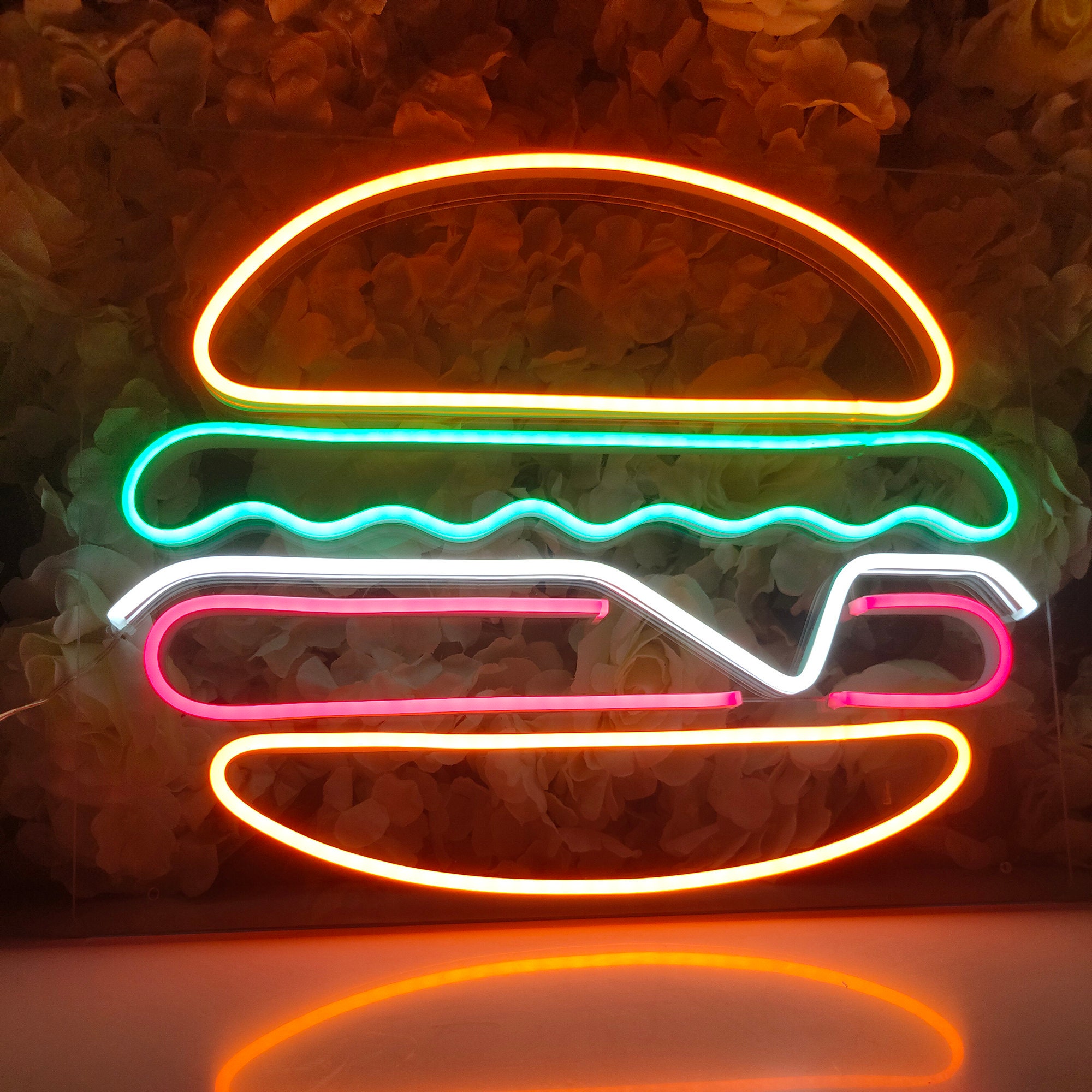 BURGER Custom Neon Sign Wall Decor Neon Light LED Perfect Night Light Kitchen Decor Neon Sign Wall Decor Neon Sign Art Neon Light Sign
